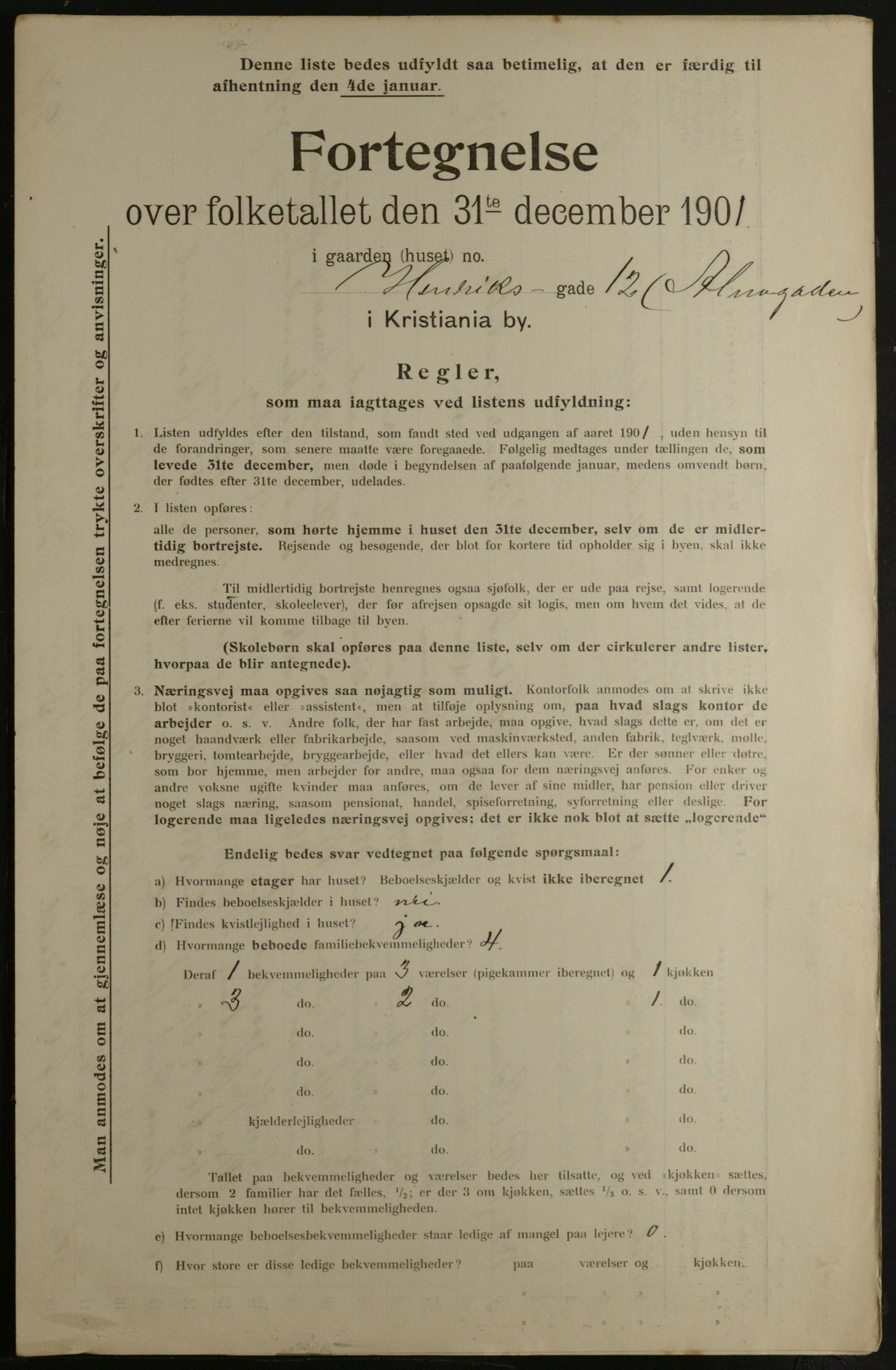 OBA, Municipal Census 1901 for Kristiania, 1901, p. 6121