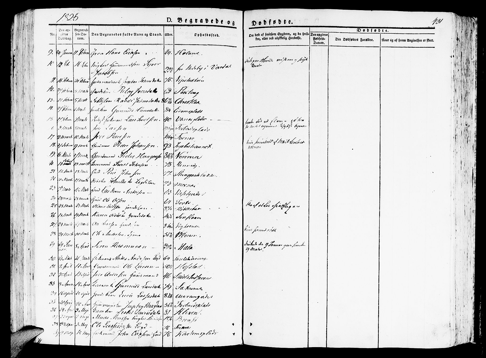 Ministerialprotokoller, klokkerbøker og fødselsregistre - Nord-Trøndelag, AV/SAT-A-1458/709/L0070: Parish register (official) no. 709A10, 1820-1832, p. 431