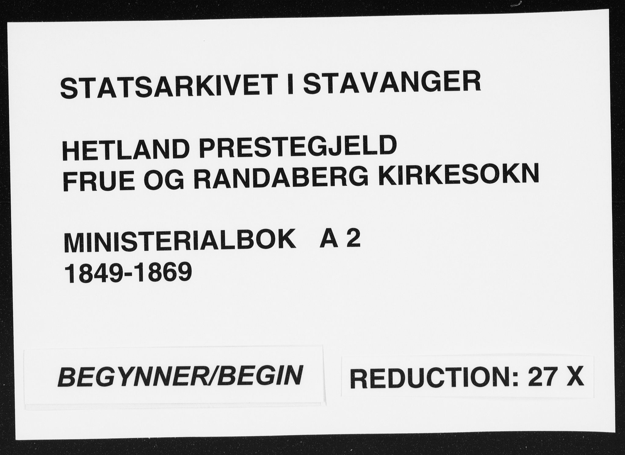 Hetland sokneprestkontor, AV/SAST-A-101826/30/30BA/L0002: Parish register (official) no. A 2, 1849-1869