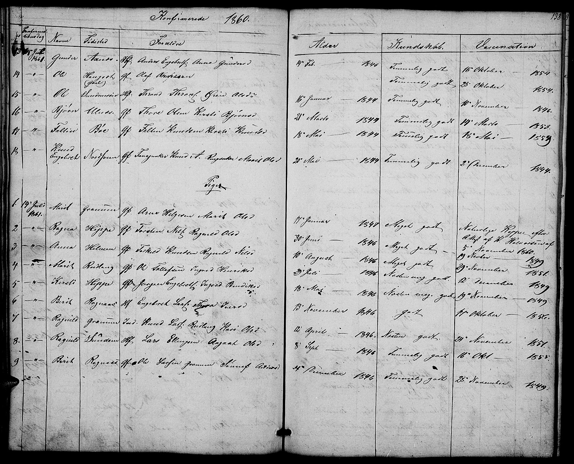 Nord-Aurdal prestekontor, SAH/PREST-132/H/Ha/Hab/L0004: Parish register (copy) no. 4, 1842-1882, p. 138