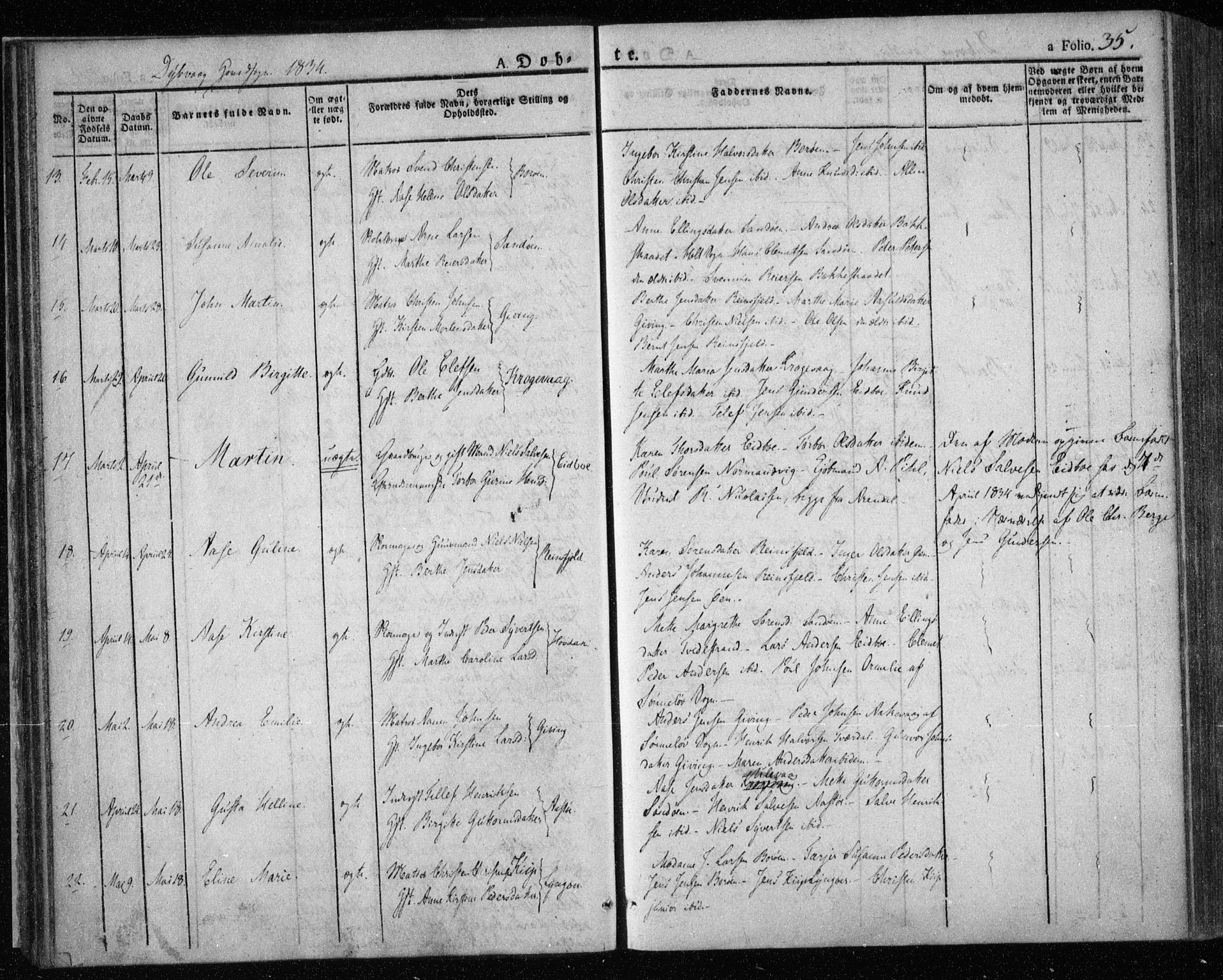 Dypvåg sokneprestkontor, SAK/1111-0007/F/Fa/Faa/L0004: Parish register (official) no. A 4, 1824-1840, p. 35