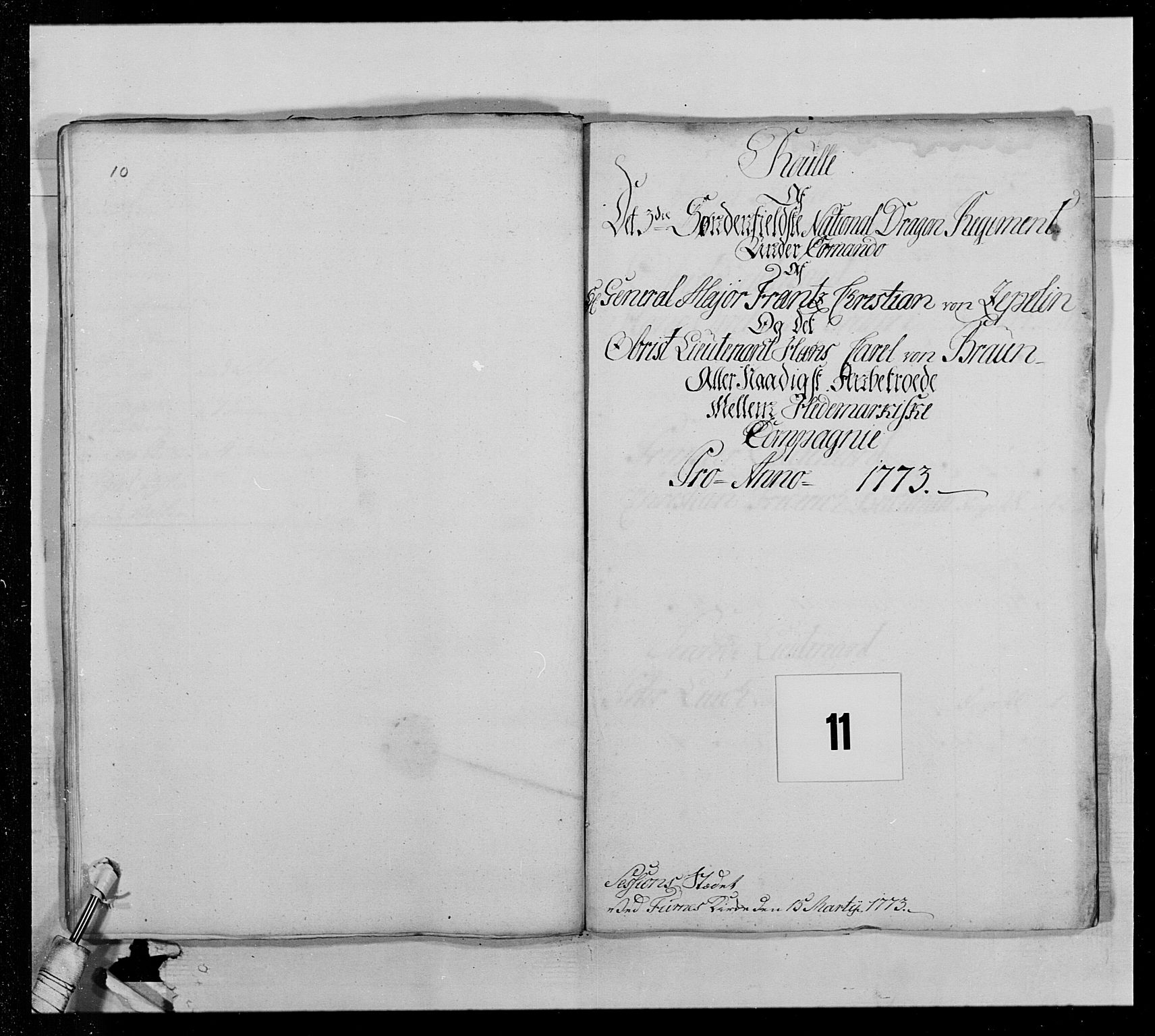 Generalitets- og kommissariatskollegiet, Det kongelige norske kommissariatskollegium, AV/RA-EA-5420/E/Eh/L0013: 3. Sønnafjelske dragonregiment, 1771-1773, p. 230