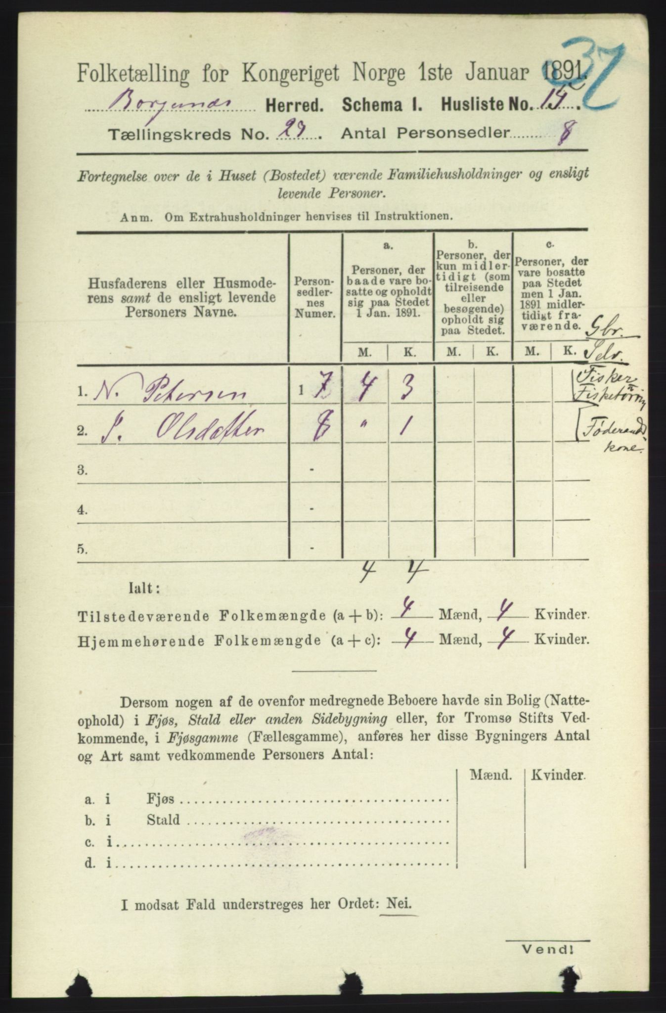 RA, 1891 census for 1531 Borgund, 1891, p. 6959