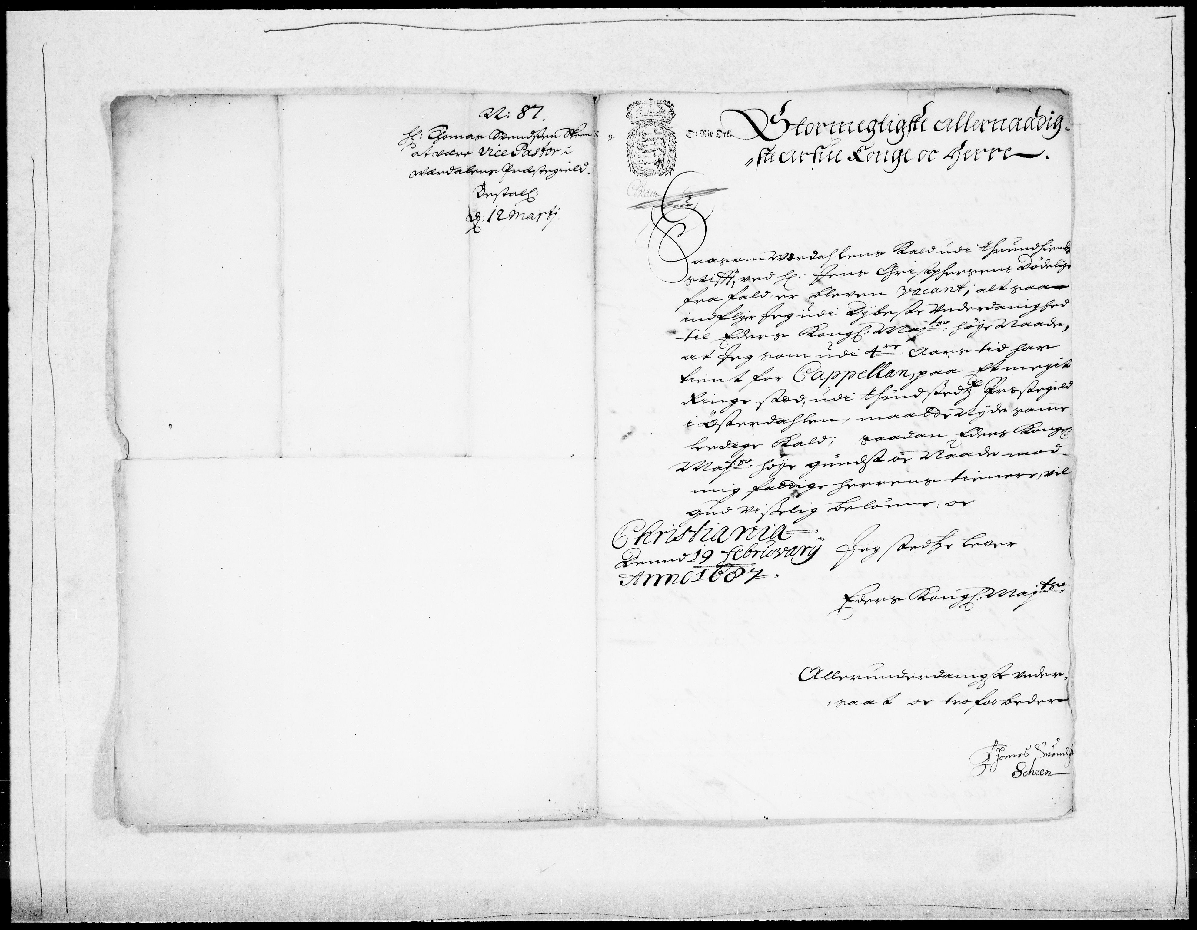 Danske Kanselli 1572-1799, RA/EA-3023/F/Fc/Fcc/Fcca/L0040: Norske innlegg 1572-1799, 1686-1687, p. 331