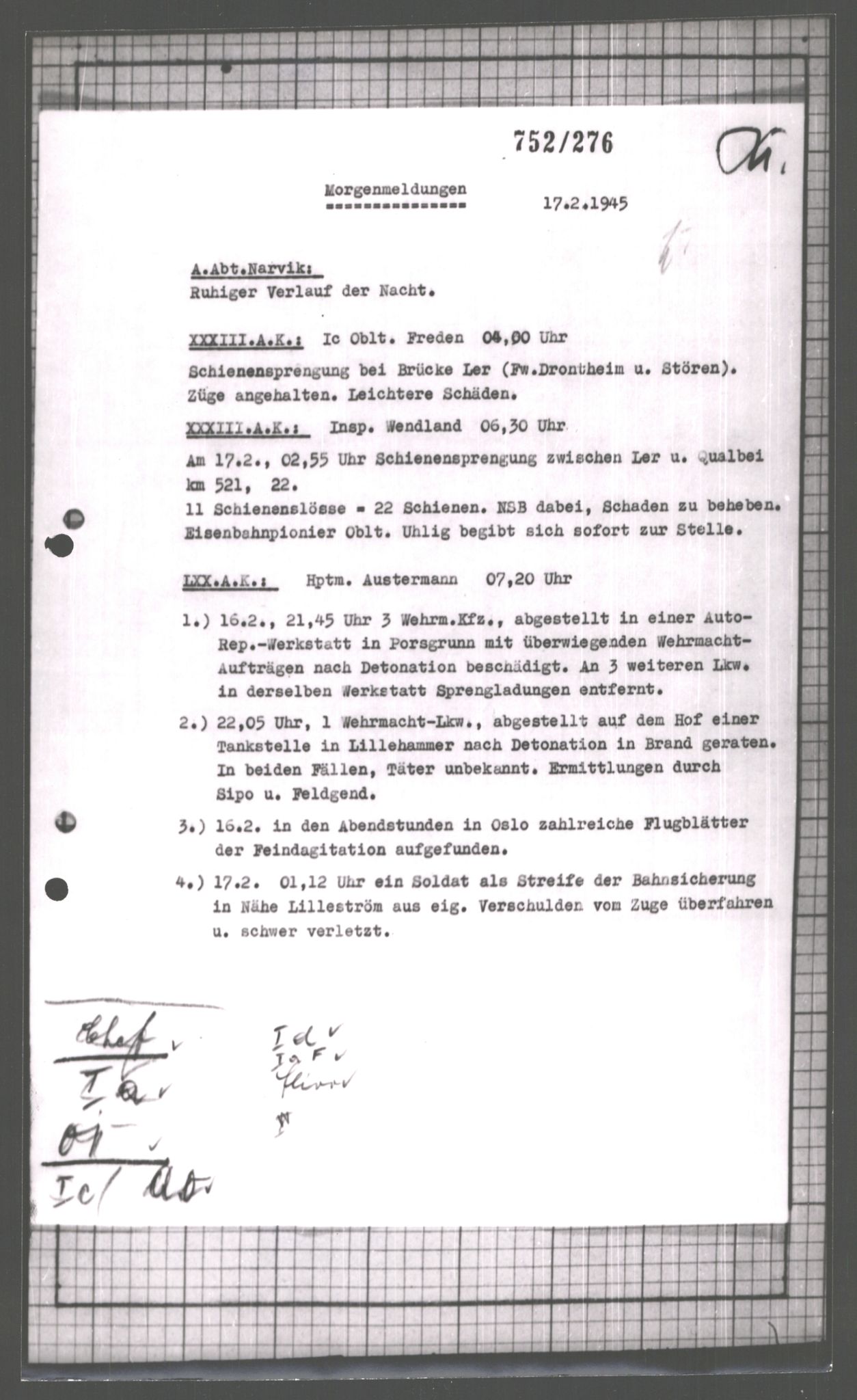 Forsvarets Overkommando. 2 kontor. Arkiv 11.4. Spredte tyske arkivsaker, AV/RA-RAFA-7031/D/Dar/Dara/L0003: Krigsdagbøker for 20. Gebirgs-Armee-Oberkommando (AOK 20), 1945, p. 108