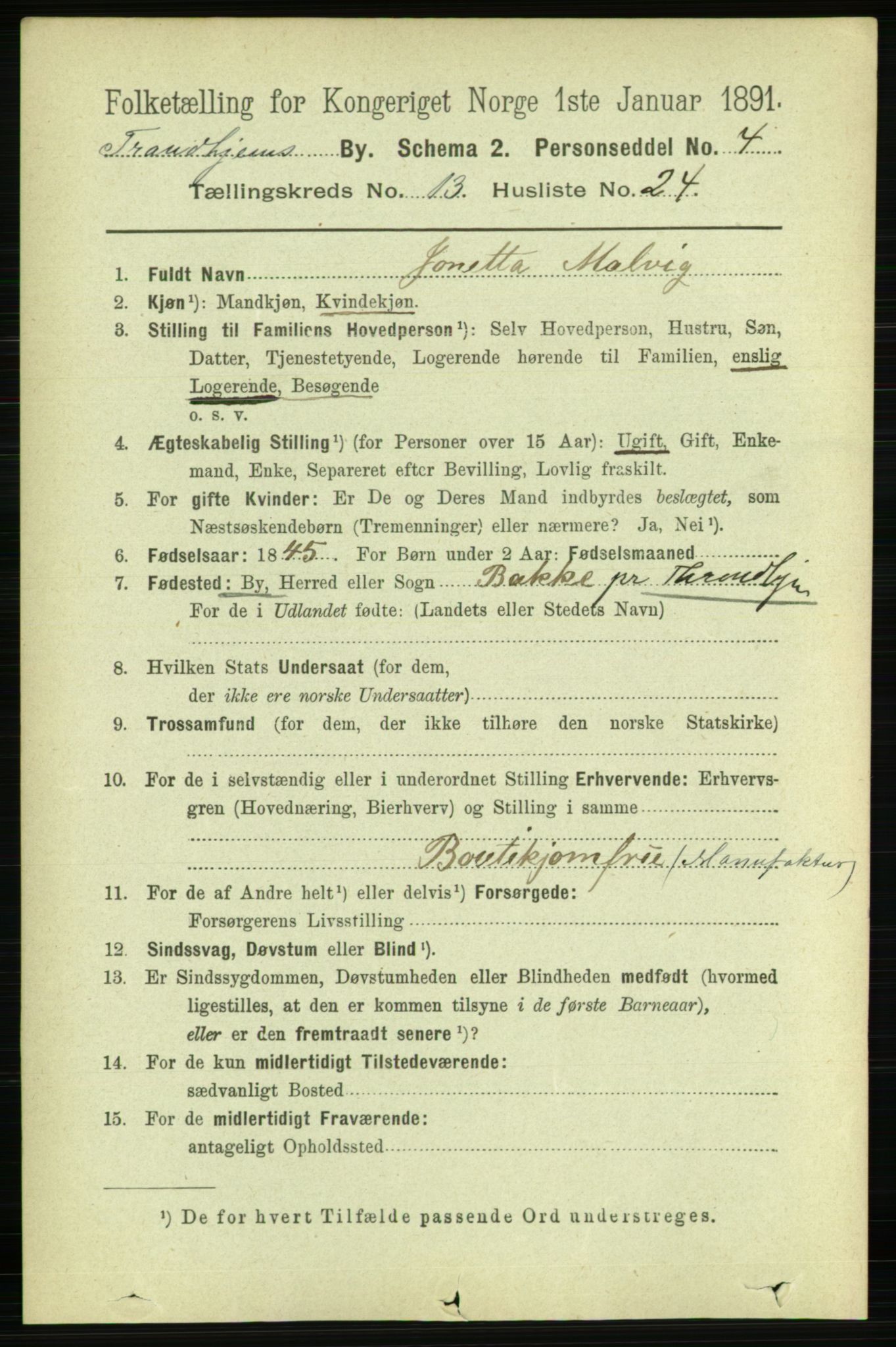 RA, 1891 census for 1601 Trondheim, 1891, p. 10478