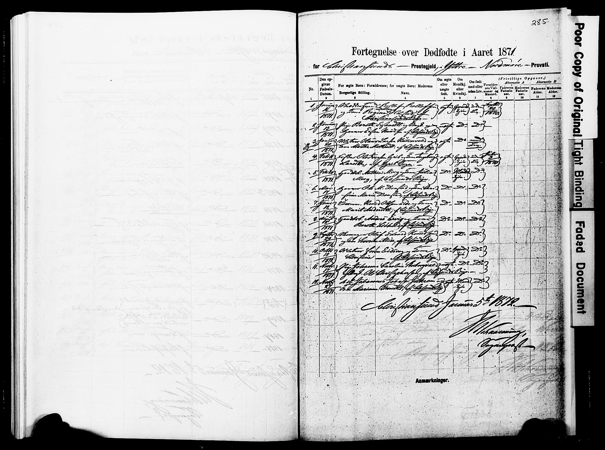 Ministerialprotokoller, klokkerbøker og fødselsregistre - Møre og Romsdal, SAT/A-1454/572/L0857: Parish register (official) no. 572D01, 1866-1872, p. 284-285