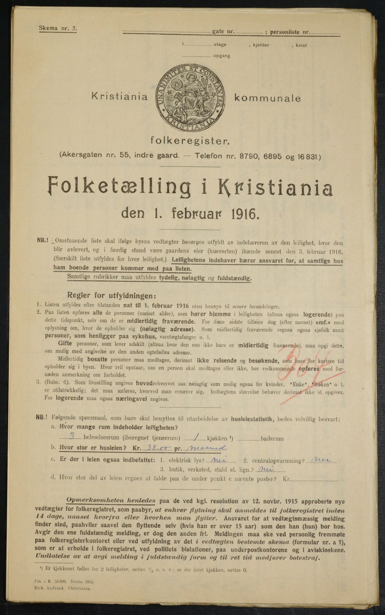 OBA, Municipal Census 1916 for Kristiania, 1916, p. 18975