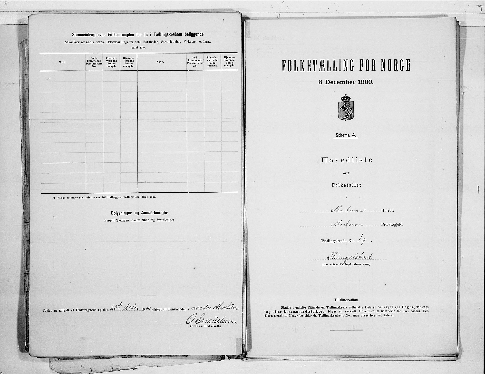 RA, 1900 census for Modum, 1900, p. 46