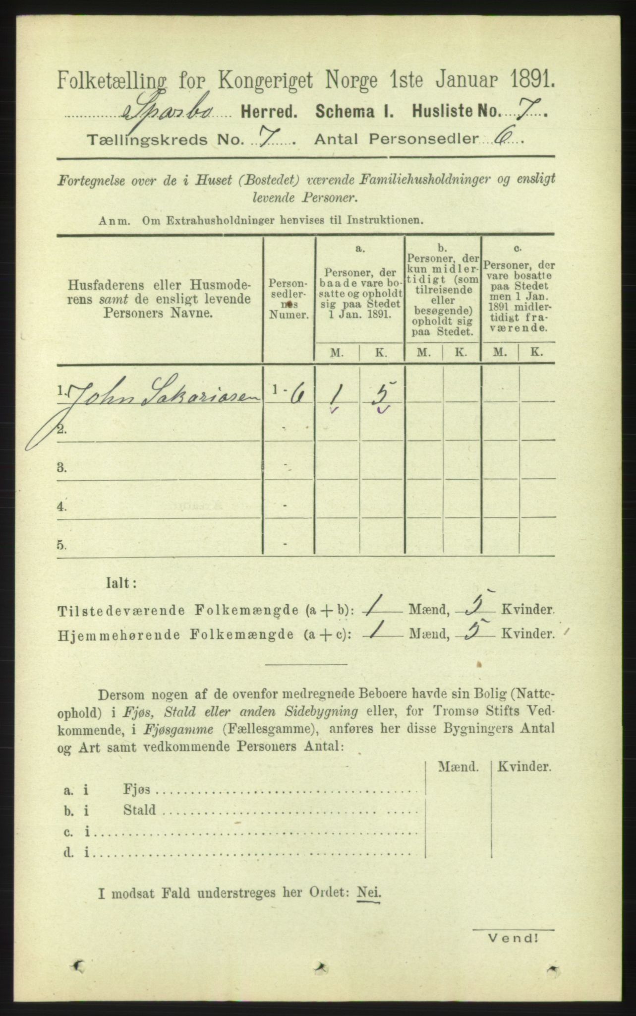 RA, 1891 census for 1731 Sparbu, 1891, p. 2342