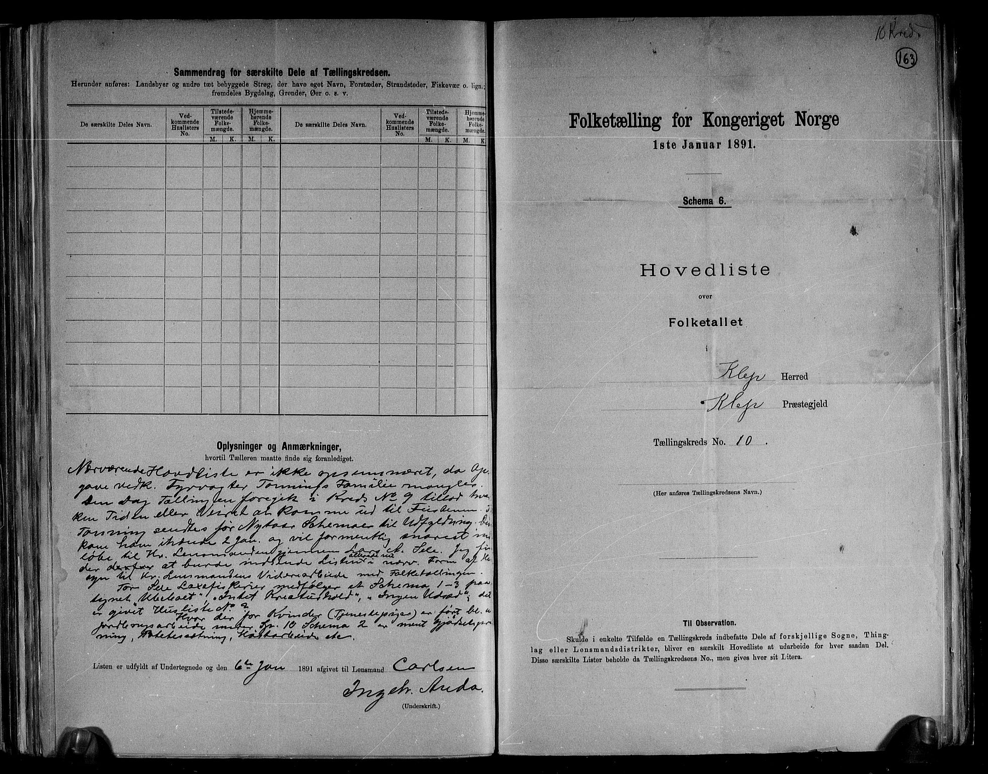 RA, 1891 census for 1120 Klepp, 1891, p. 24