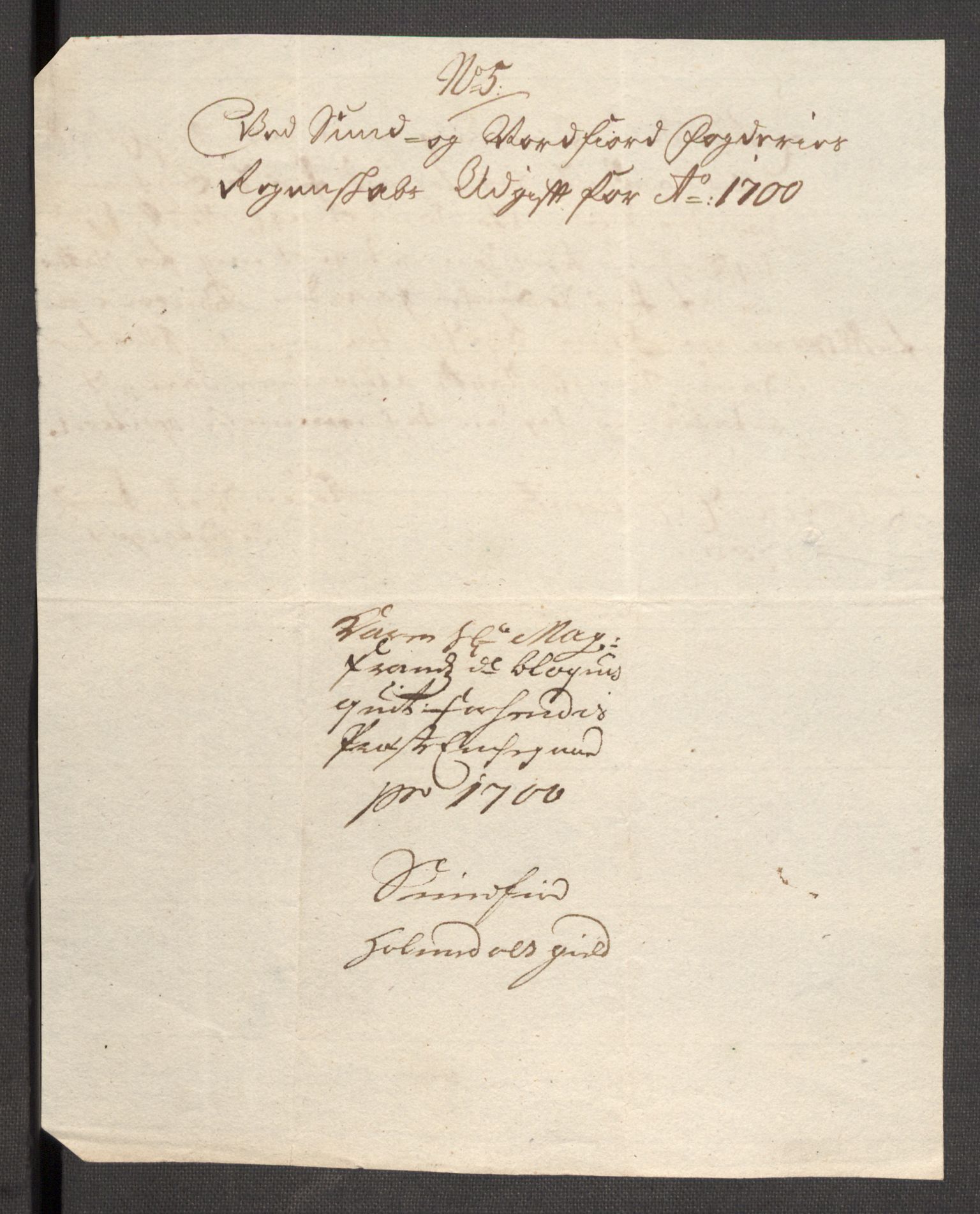 Rentekammeret inntil 1814, Reviderte regnskaper, Fogderegnskap, AV/RA-EA-4092/R53/L3425: Fogderegnskap Sunn- og Nordfjord, 1700-1701, p. 211