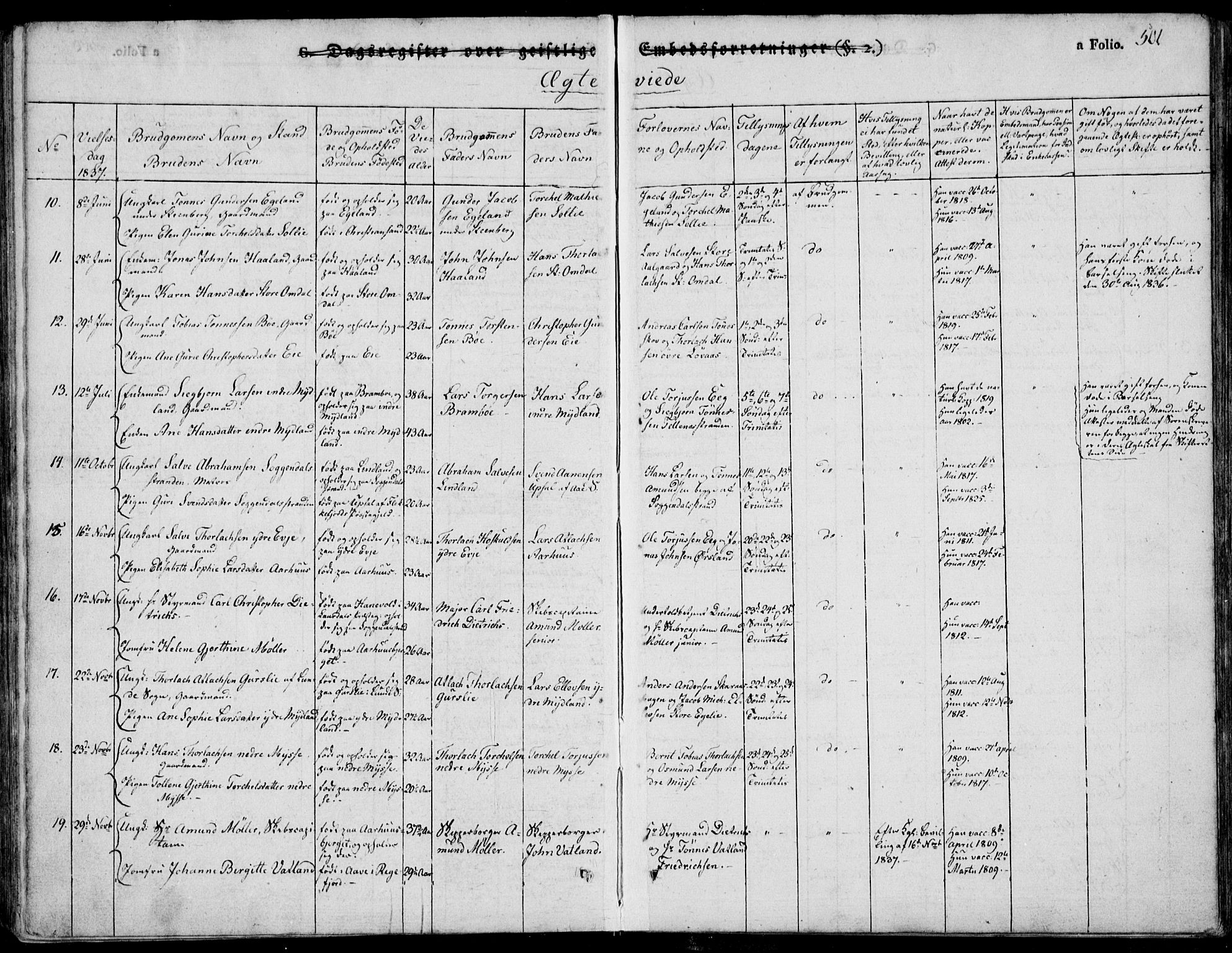 Sokndal sokneprestkontor, SAST/A-101808: Parish register (official) no. A 7.2, 1826-1842, p. 501