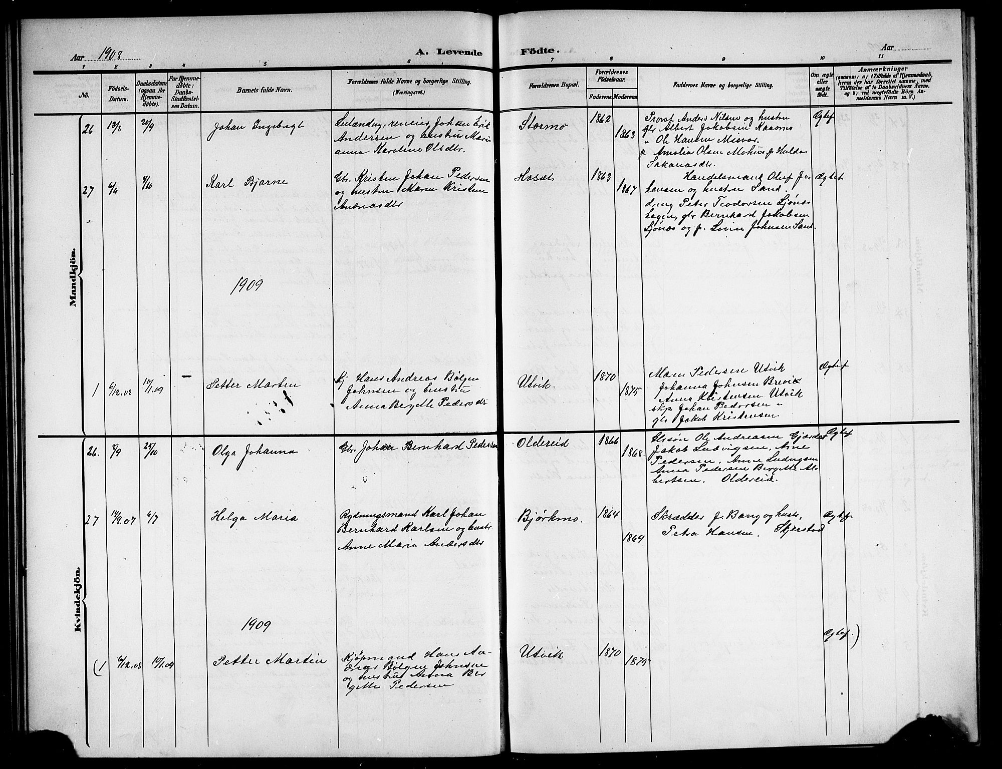 Ministerialprotokoller, klokkerbøker og fødselsregistre - Nordland, AV/SAT-A-1459/852/L0756: Parish register (copy) no. 852C07, 1902-1916