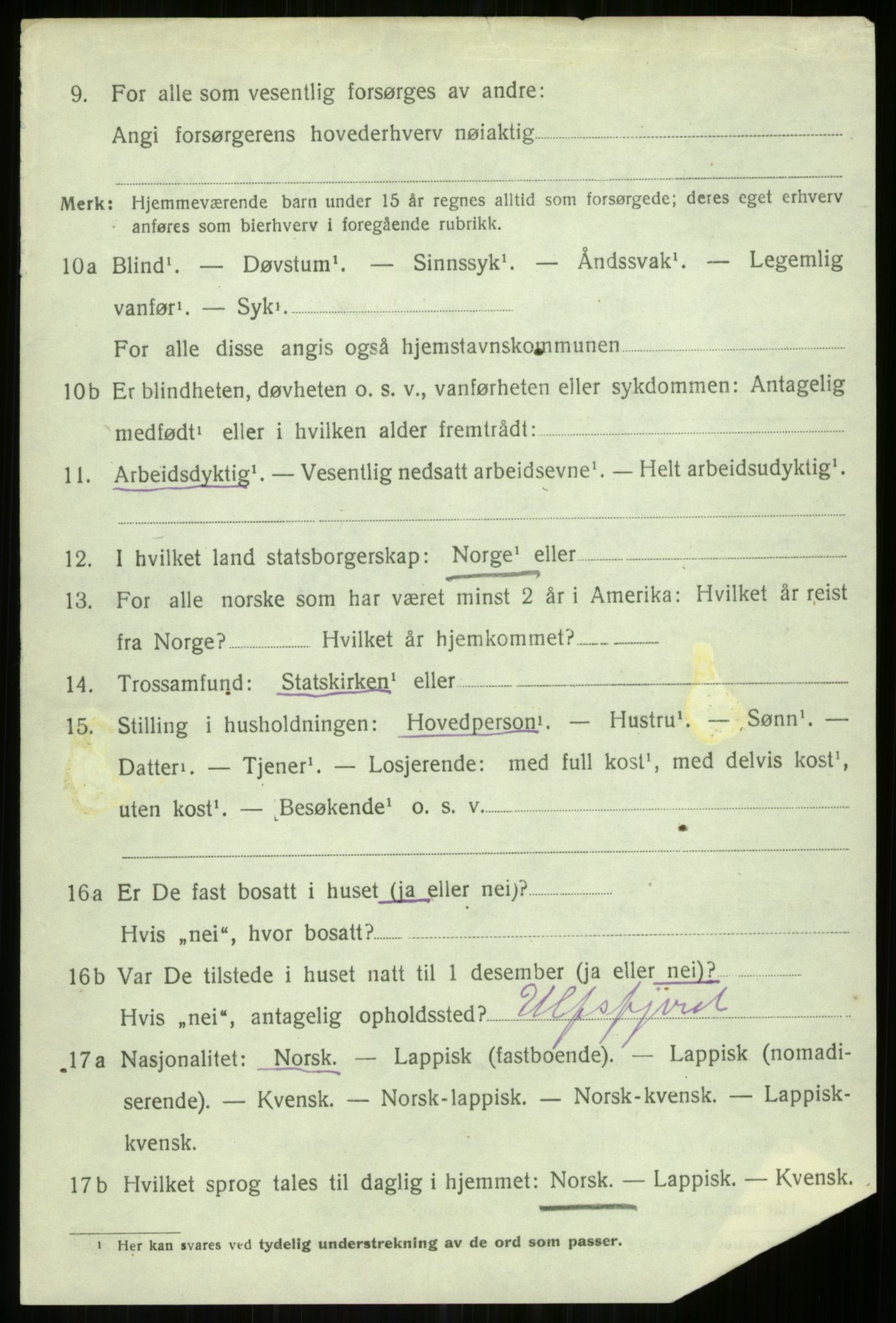 SATØ, 1920 census for Helgøy, 1920, p. 3210