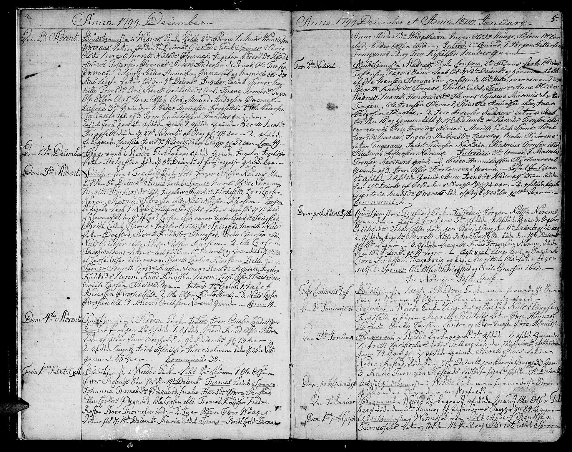 Ministerialprotokoller, klokkerbøker og fødselsregistre - Møre og Romsdal, AV/SAT-A-1454/547/L0601: Parish register (official) no. 547A03, 1799-1818, p. 5