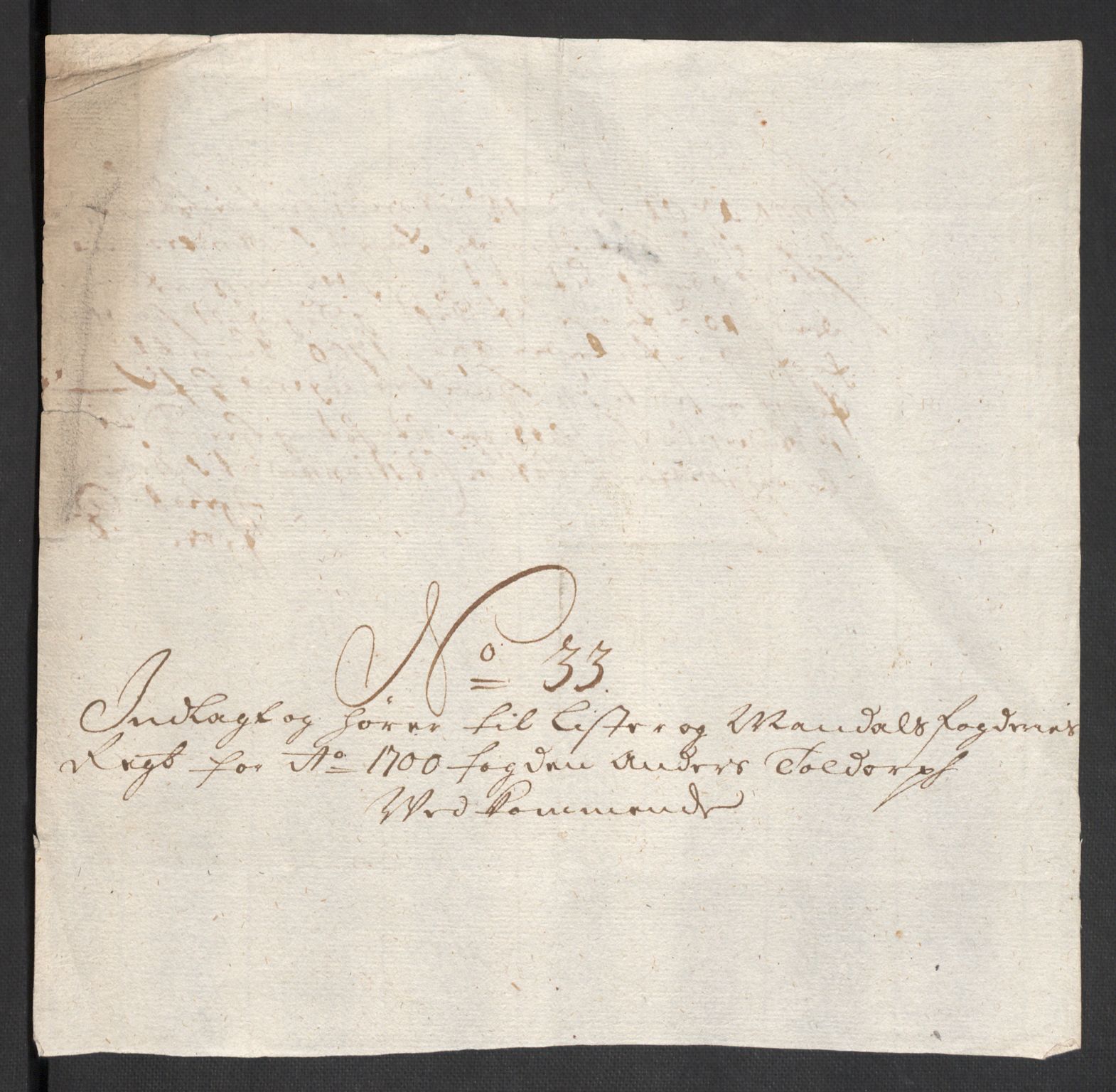 Rentekammeret inntil 1814, Reviderte regnskaper, Fogderegnskap, AV/RA-EA-4092/R43/L2548: Fogderegnskap Lista og Mandal, 1700, p. 238