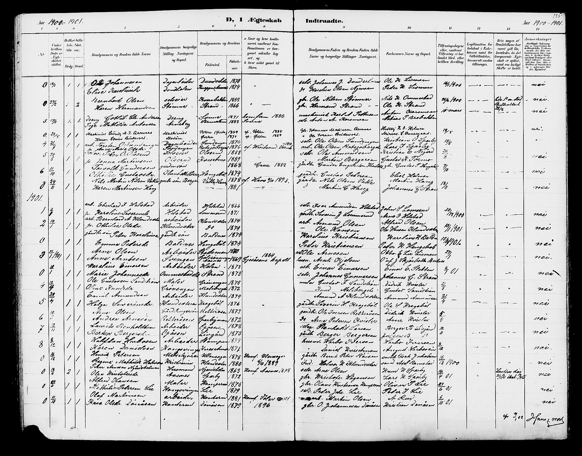 Hof prestekontor, AV/SAH-PREST-038/H/Ha/Hab/L0001: Parish register (copy) no. 1, 1895-1914, p. 135