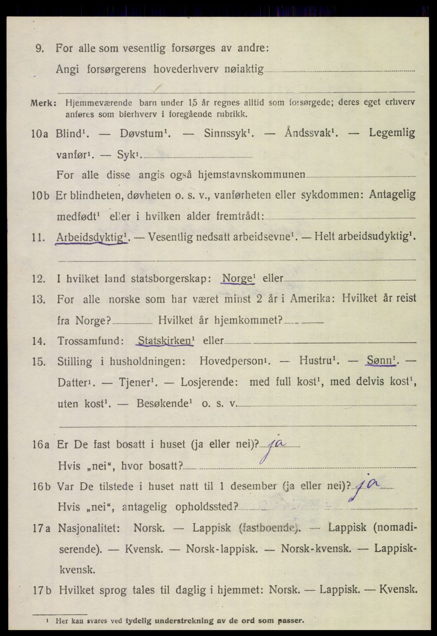 SAT, 1920 census for Sørfold, 1920, p. 5176