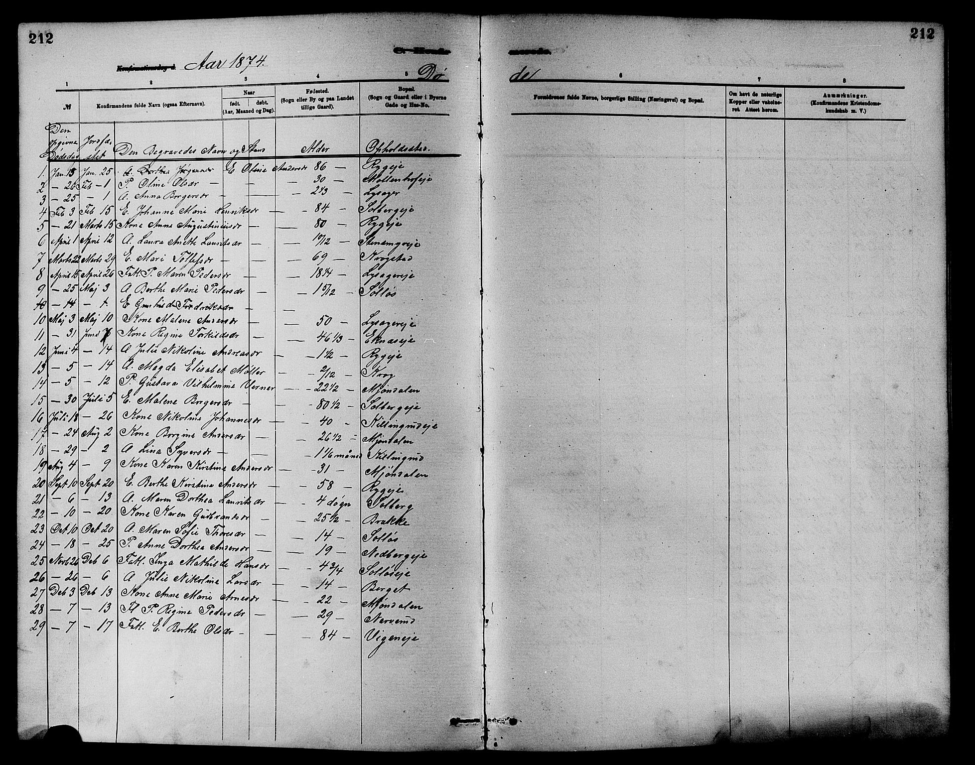 Nedre Eiker kirkebøker, SAKO/A-612/F/Fa/L0001: Parish register (official) no. 1, 1853-1877, p. 212