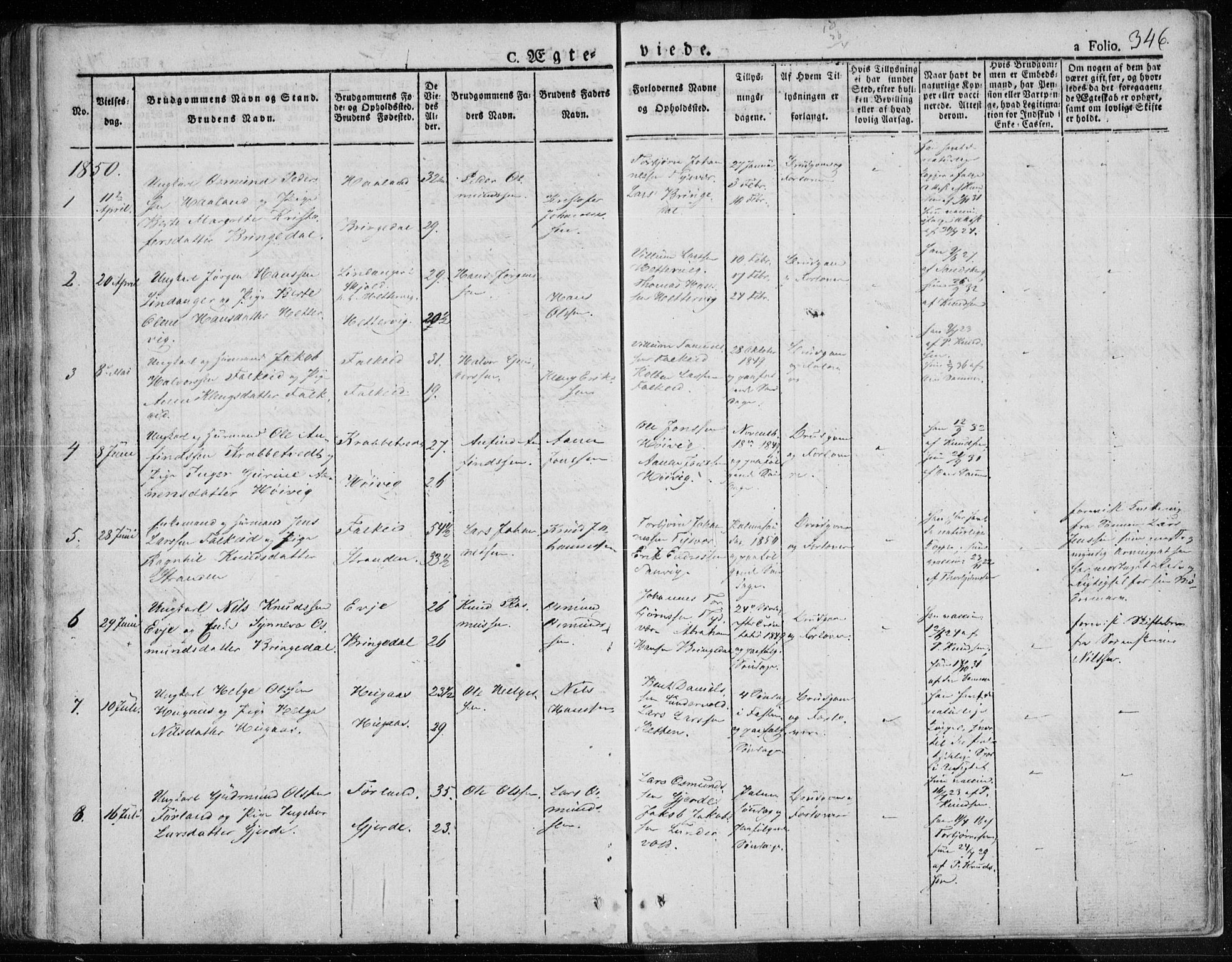 Tysvær sokneprestkontor, SAST/A -101864/H/Ha/Haa/L0001: Parish register (official) no. A 1.1, 1831-1856, p. 346