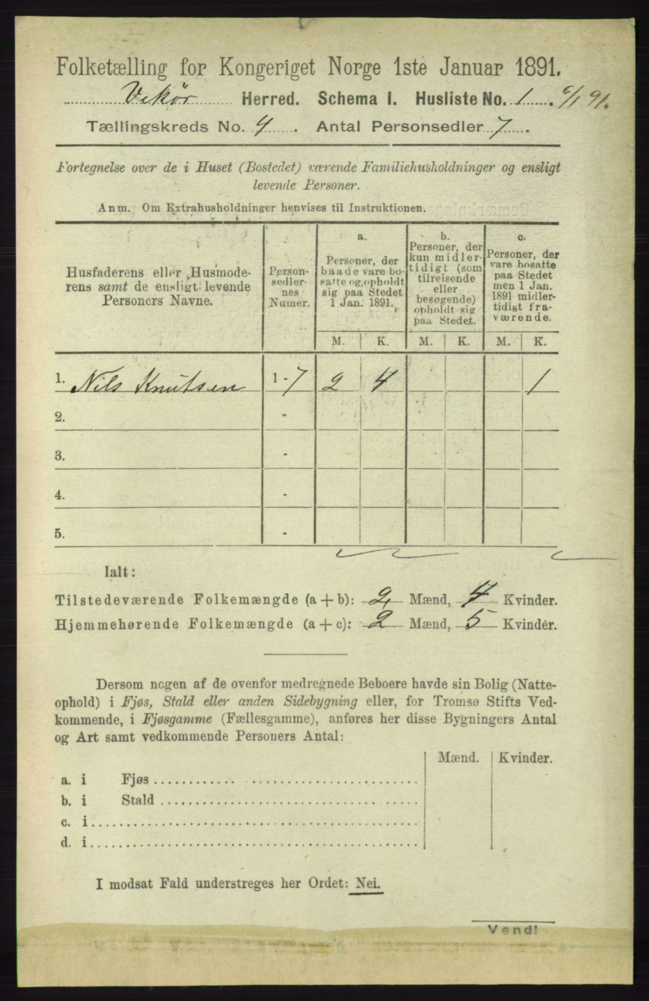 RA, 1891 census for 1238 Vikør, 1891, p. 1035