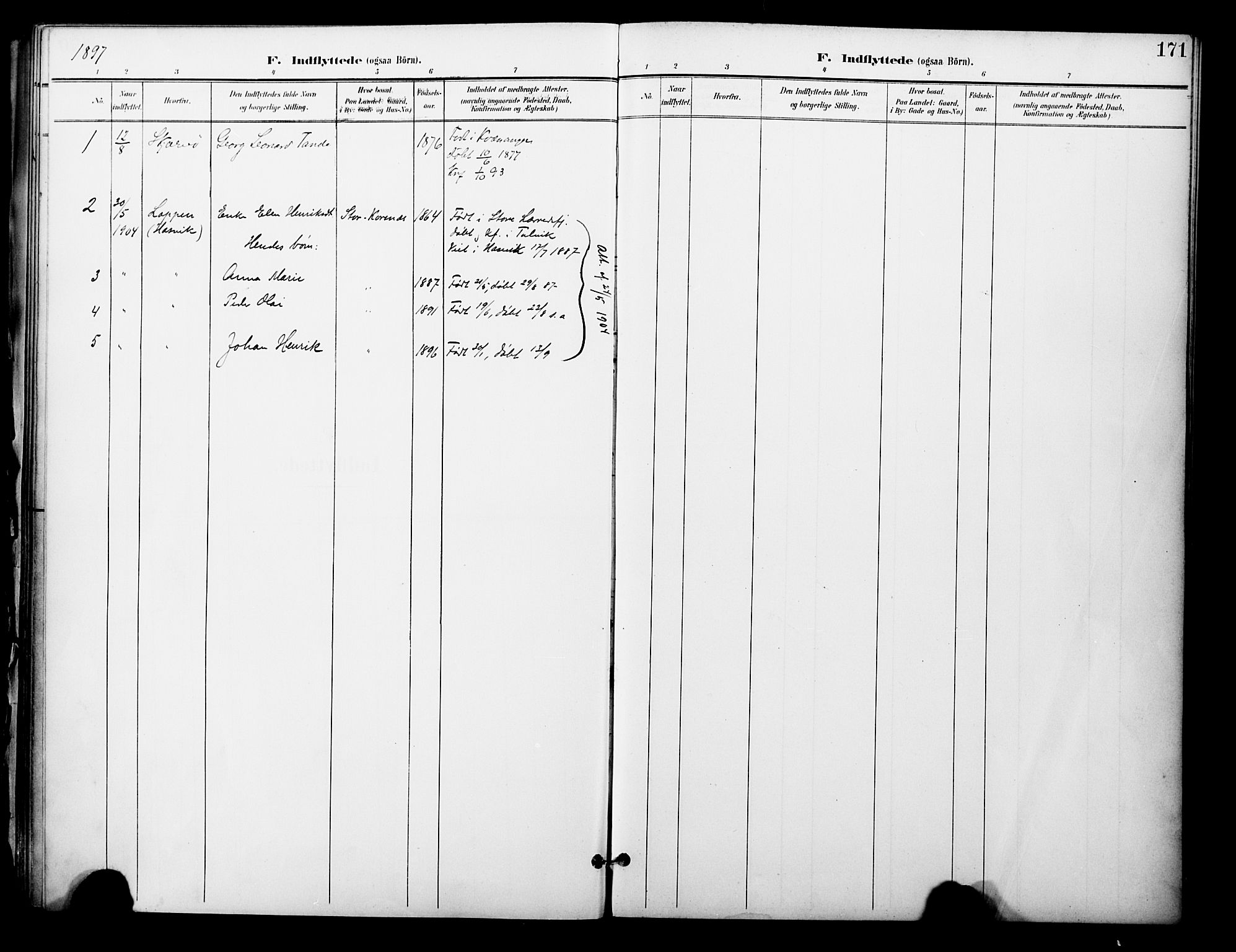 Talvik sokneprestkontor, AV/SATØ-S-1337/H/Ha/L0014kirke: Parish register (official) no. 14, 1897-1905, p. 171