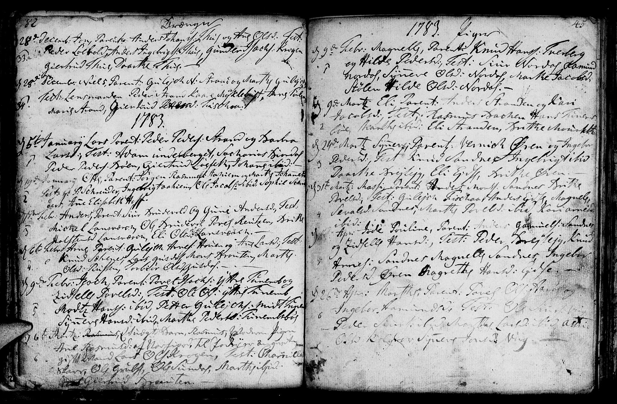 Ministerialprotokoller, klokkerbøker og fødselsregistre - Møre og Romsdal, SAT/A-1454/501/L0002: Parish register (official) no. 501A02, 1760-1816, p. 45