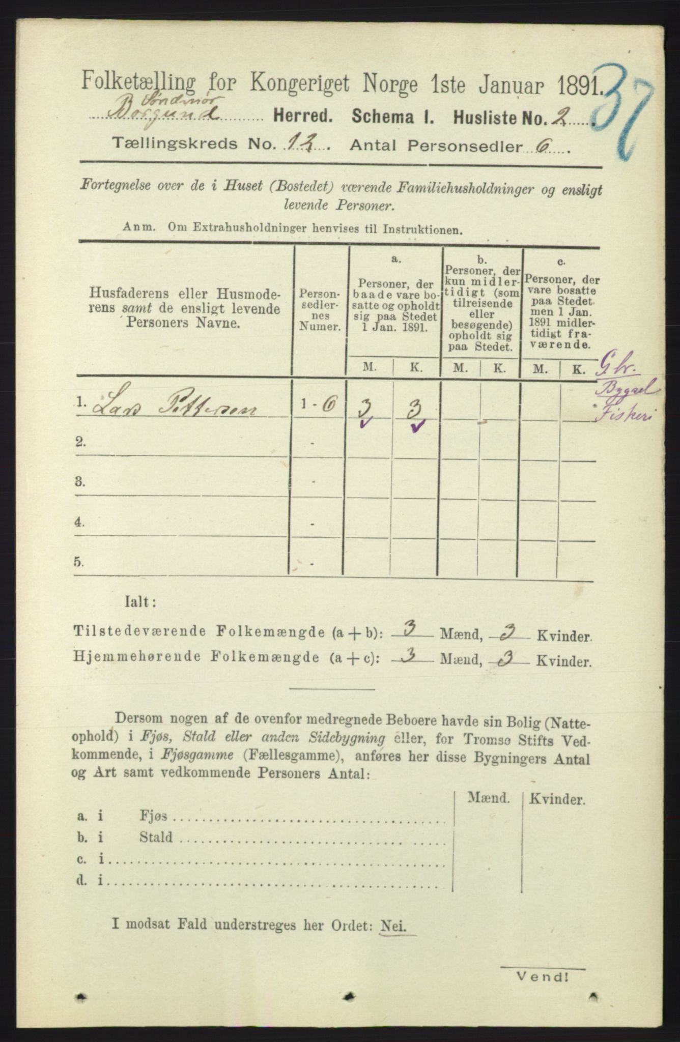 RA, 1891 census for 1531 Borgund, 1891, p. 3141