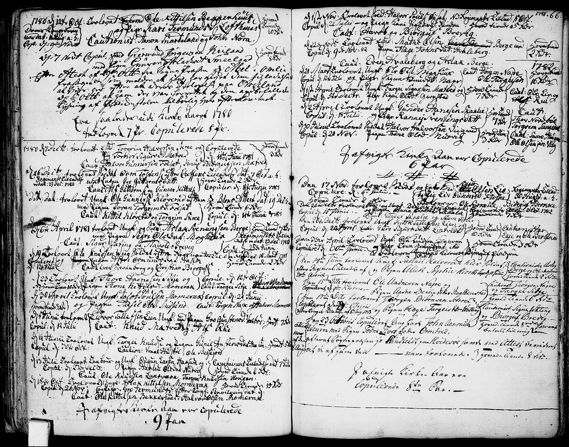 Fyresdal kirkebøker, AV/SAKO-A-263/F/Fa/L0002: Parish register (official) no. I 2, 1769-1814, p. 66