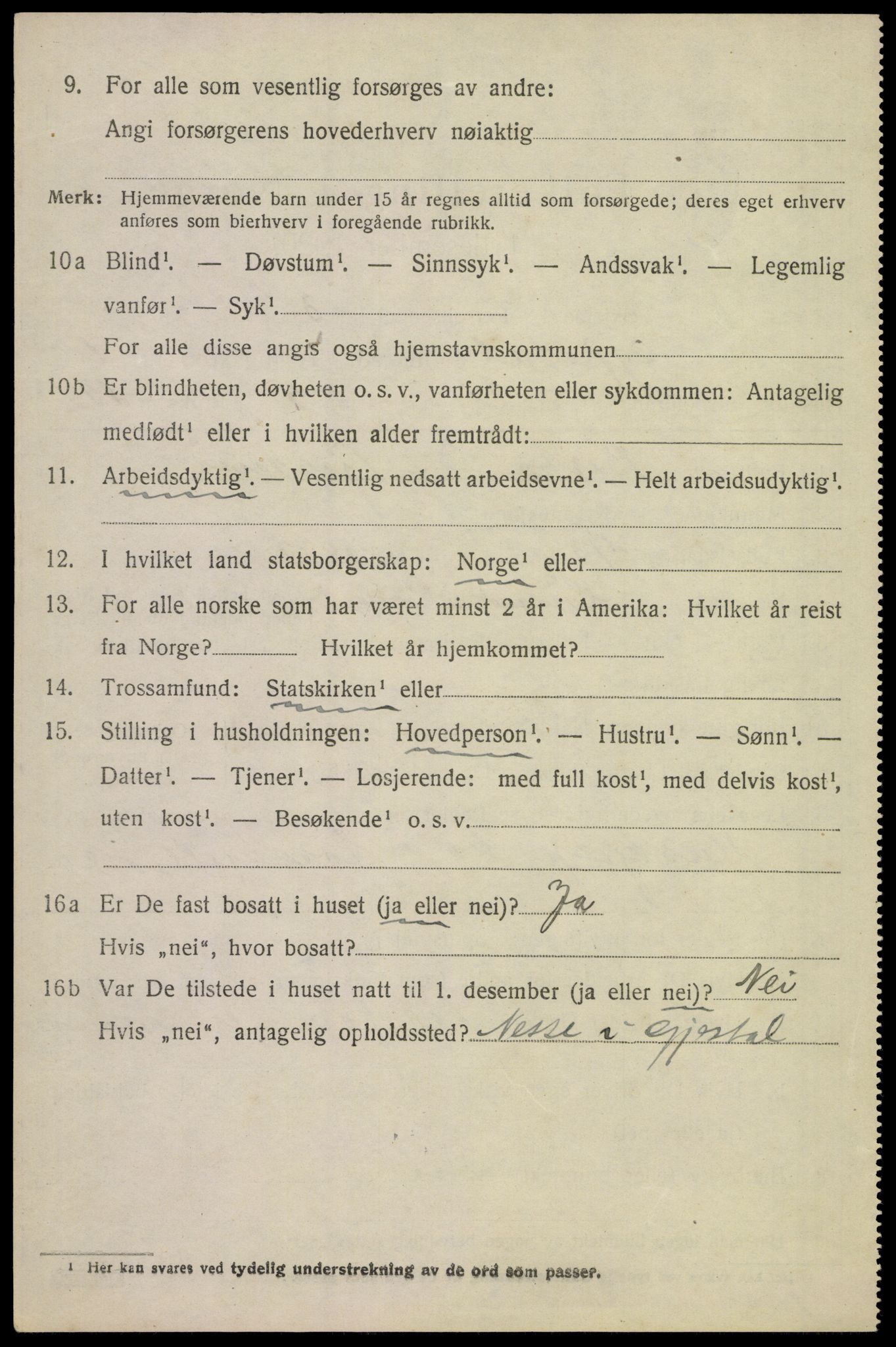 SAST, 1920 census for Gjesdal, 1920, p. 923