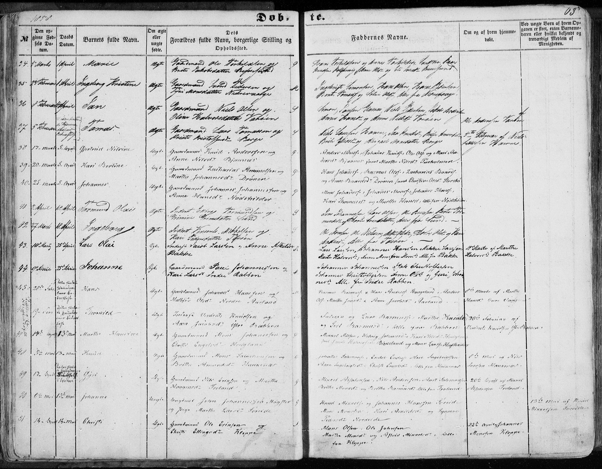 Sund sokneprestembete, SAB/A-99930: Parish register (official) no. A 14, 1850-1866, p. 63