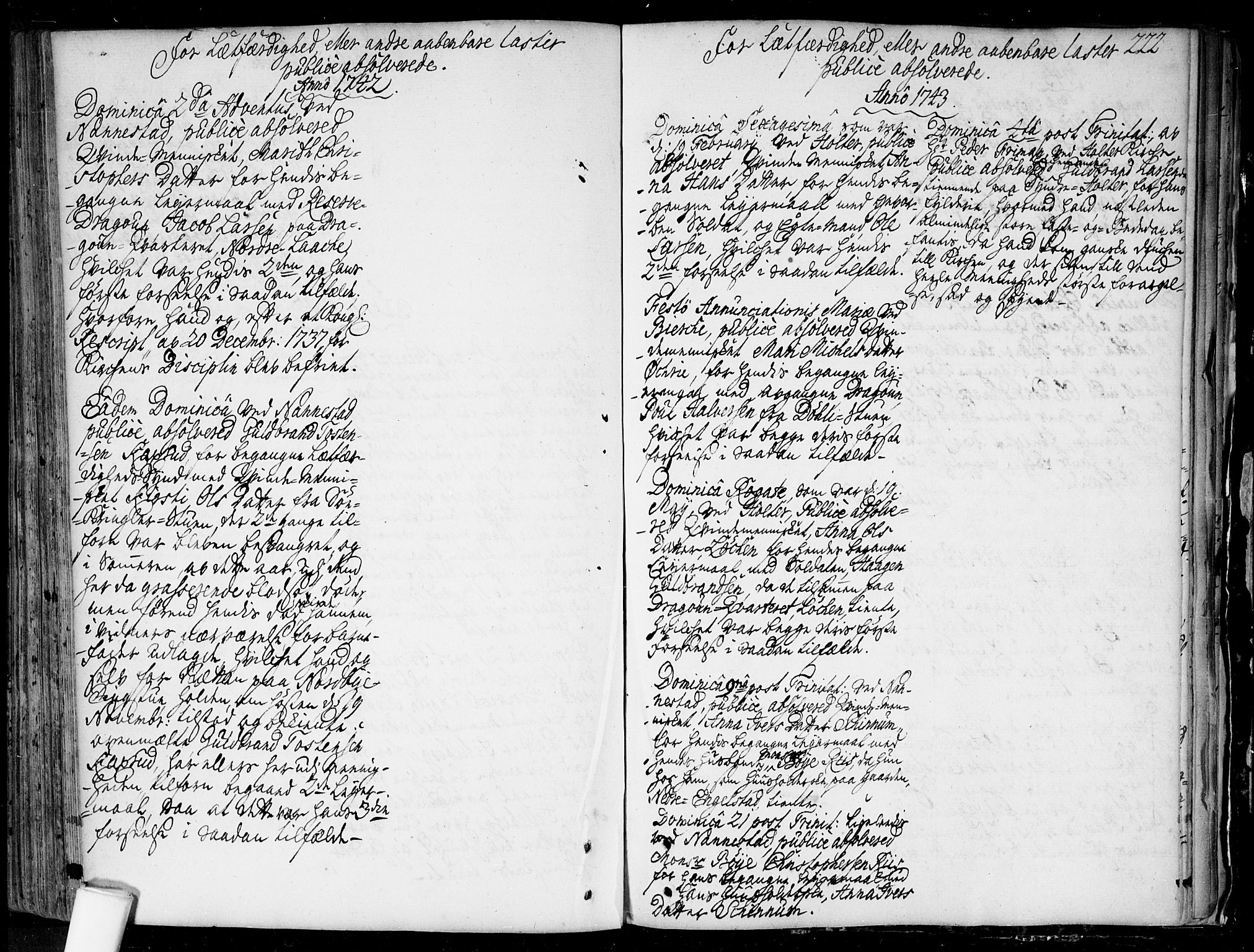 Nannestad prestekontor Kirkebøker, SAO/A-10414a/F/Fa/L0006: Parish register (official) no. I 6, 1739-1754, p. 222