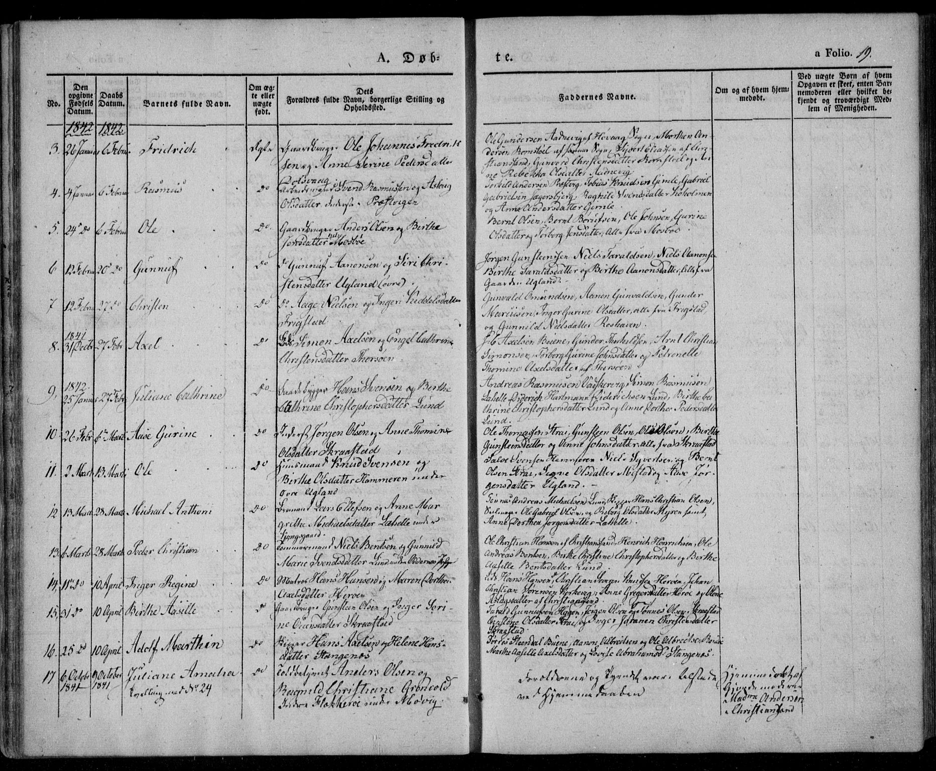 Oddernes sokneprestkontor, AV/SAK-1111-0033/F/Fa/Faa/L0006: Parish register (official) no. A 6, 1838-1851, p. 19