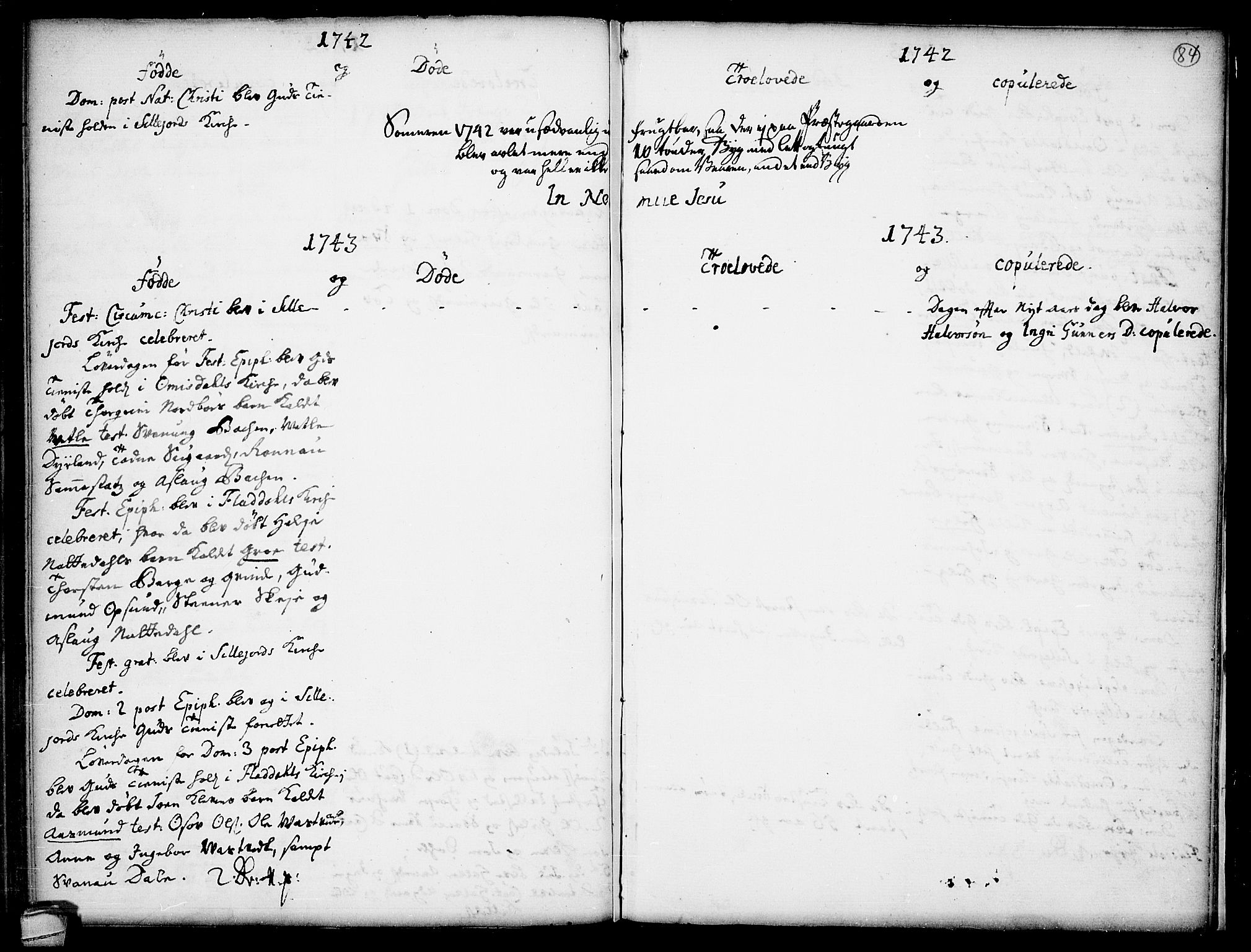 Seljord kirkebøker, SAKO/A-20/F/Fa/L0005: Parish register (official) no. I 5, 1737-1743, p. 84