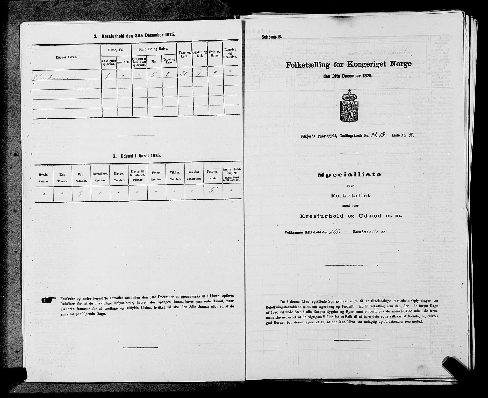 SAKO, 1875 census for 0828P Seljord, 1875, p. 1383