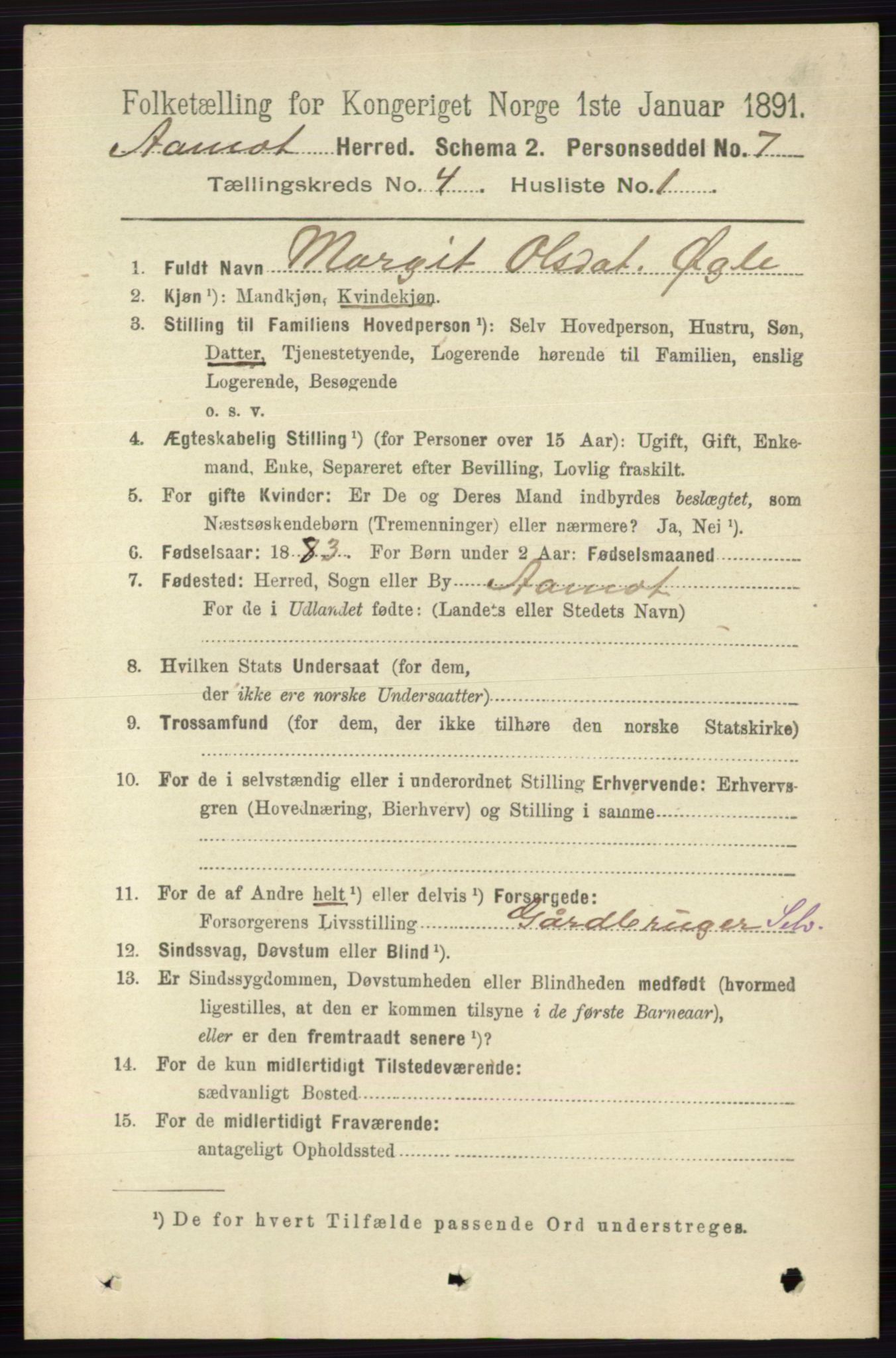 RA, 1891 census for 0429 Åmot, 1891, p. 2128