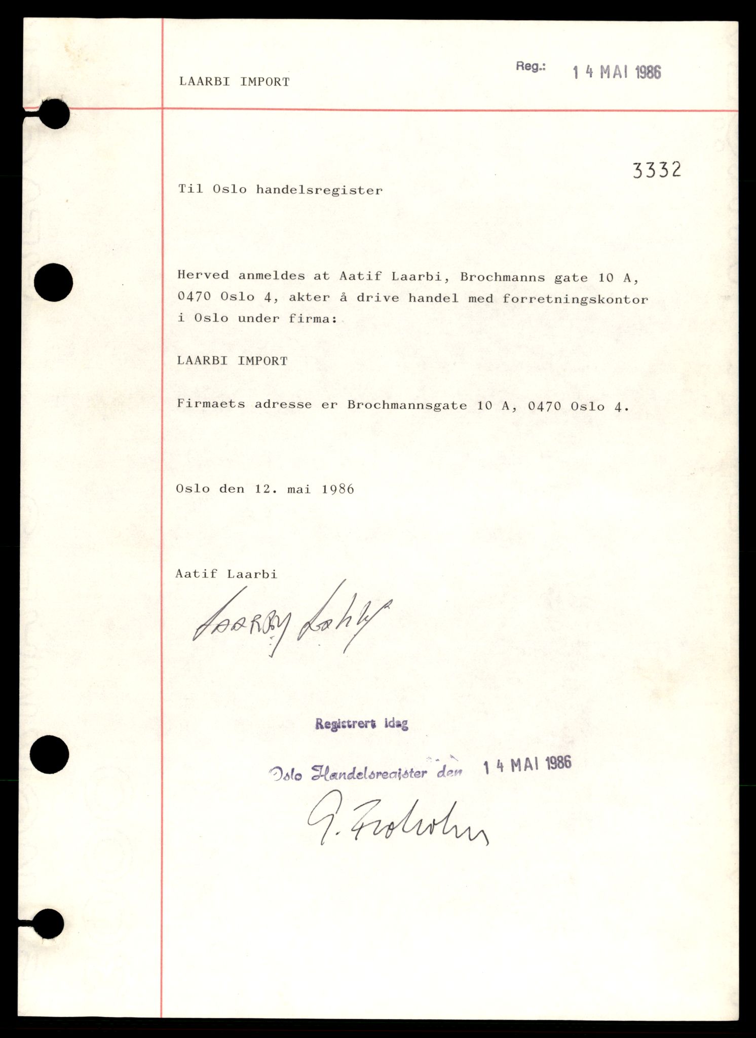 Oslo byfogd, Handelsregisteret, AV/SAT-A-10867/G/Gb/Gba/L0024: Enkeltmannsforetak, L, 1944-1990