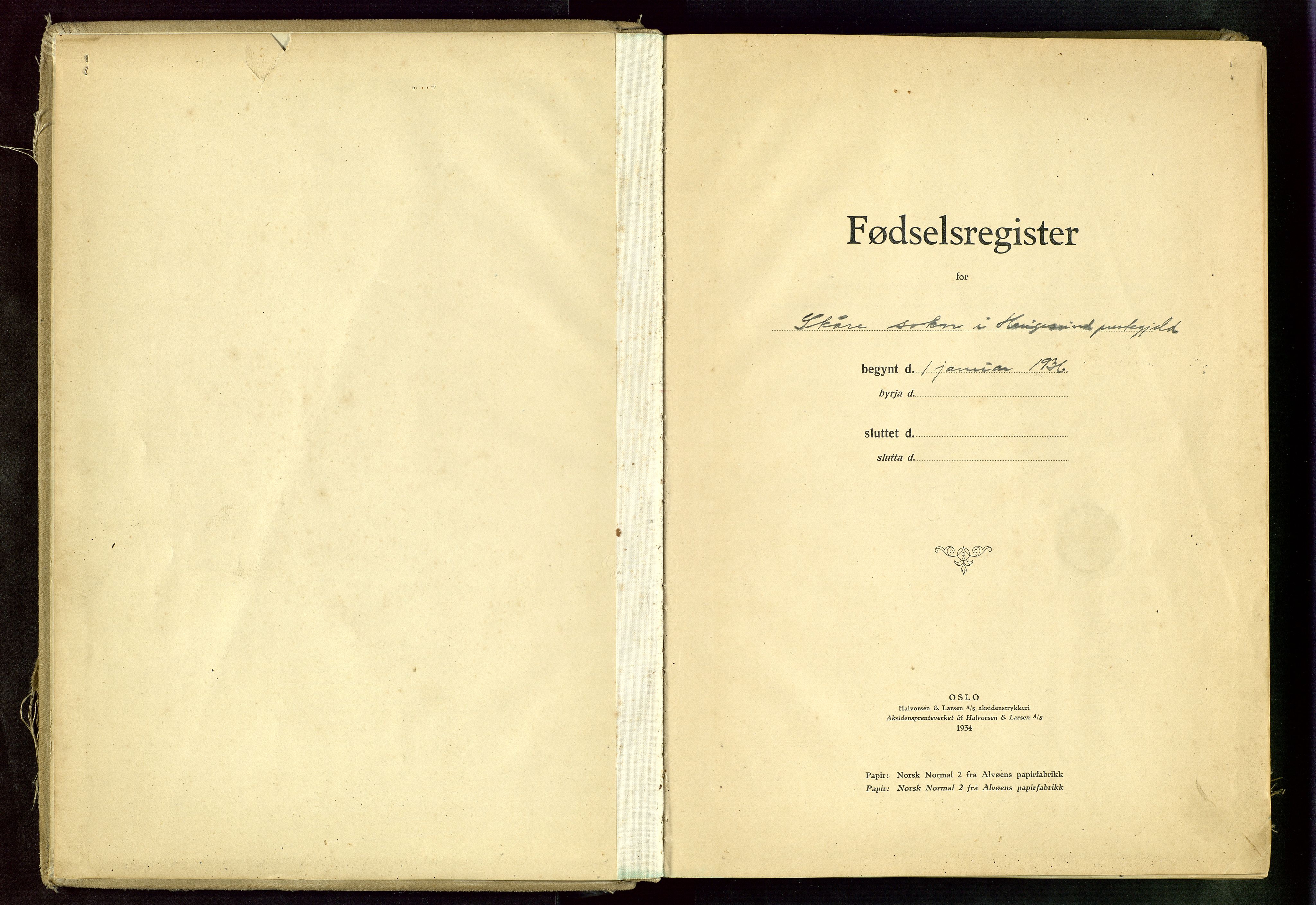 Haugesund sokneprestkontor, SAST/A -101863/I/Id/L0002: Birth register no. 2, 1935-1955