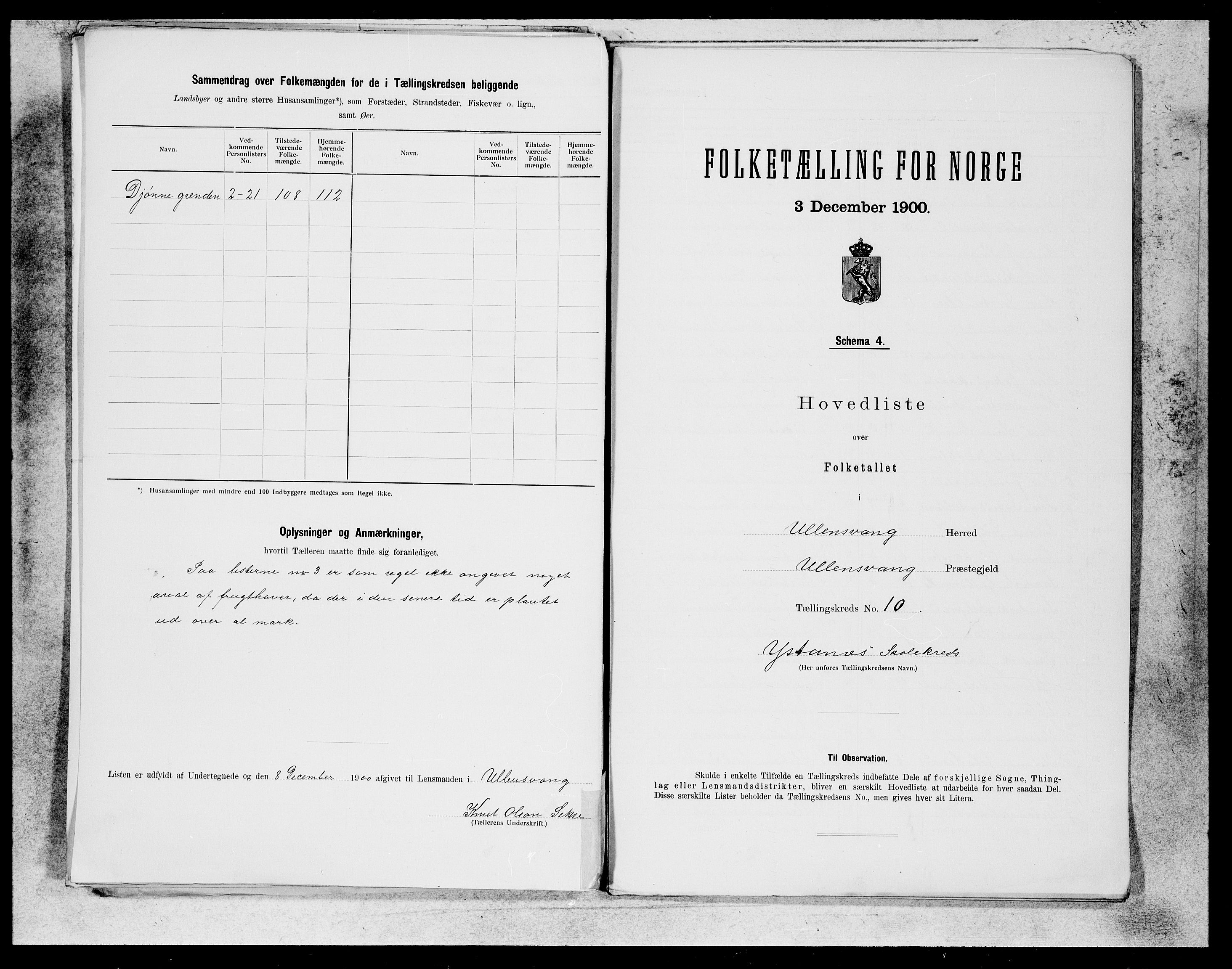 SAB, 1900 census for Ullensvang, 1900, p. 26