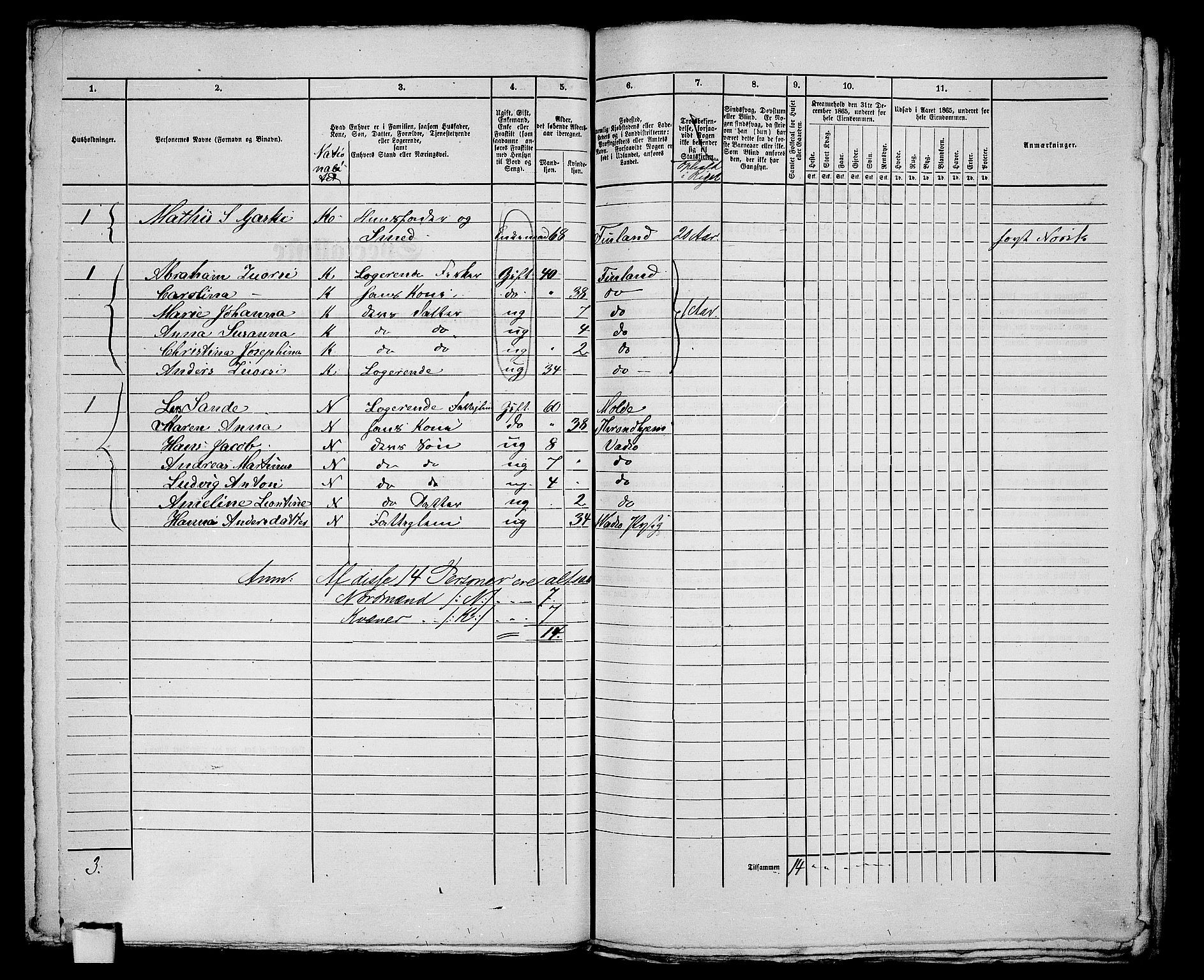 RA, 1865 census for Vadsø/Vadsø, 1865, p. 134