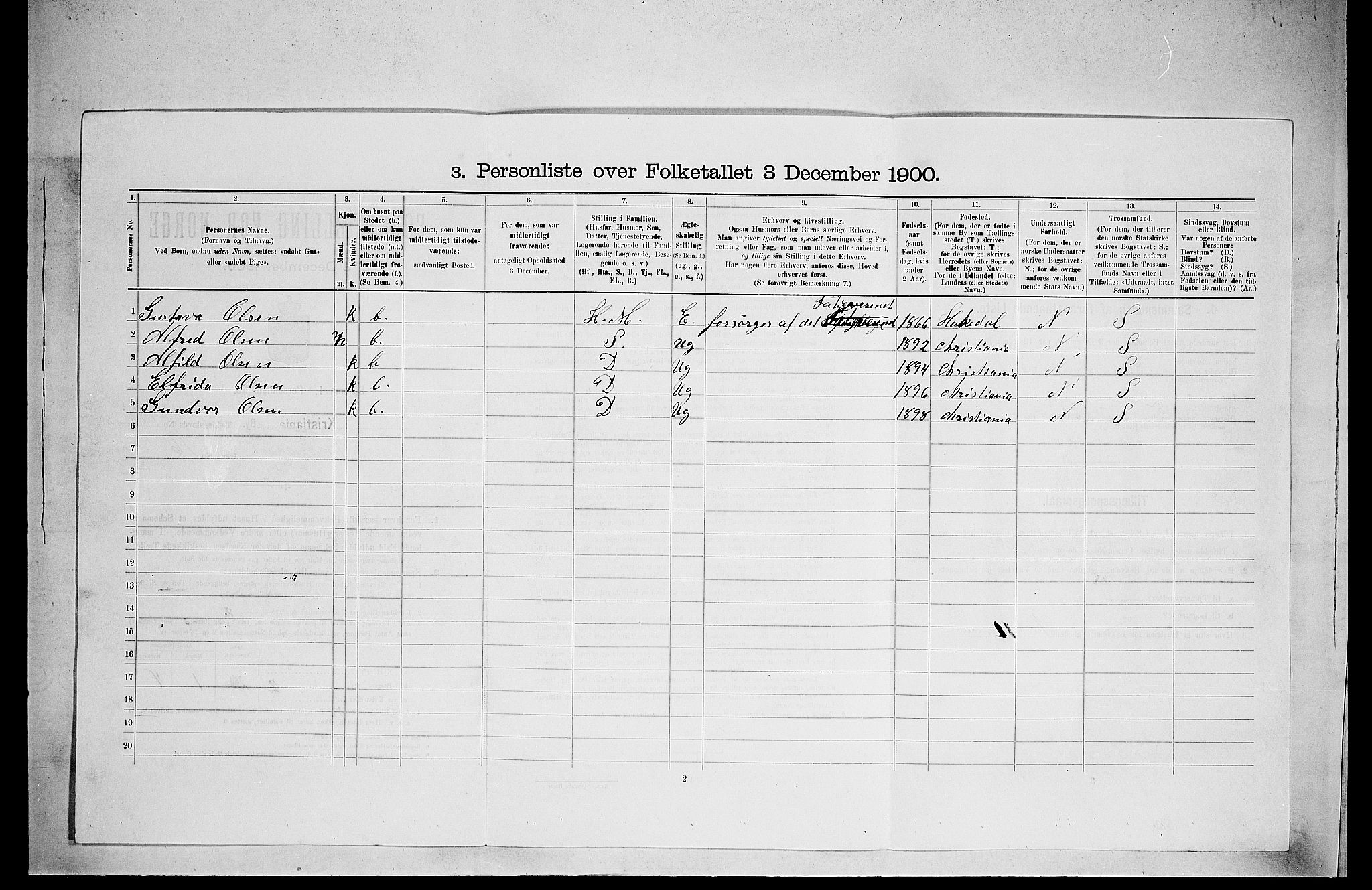 SAO, 1900 census for Kristiania, 1900, p. 28080