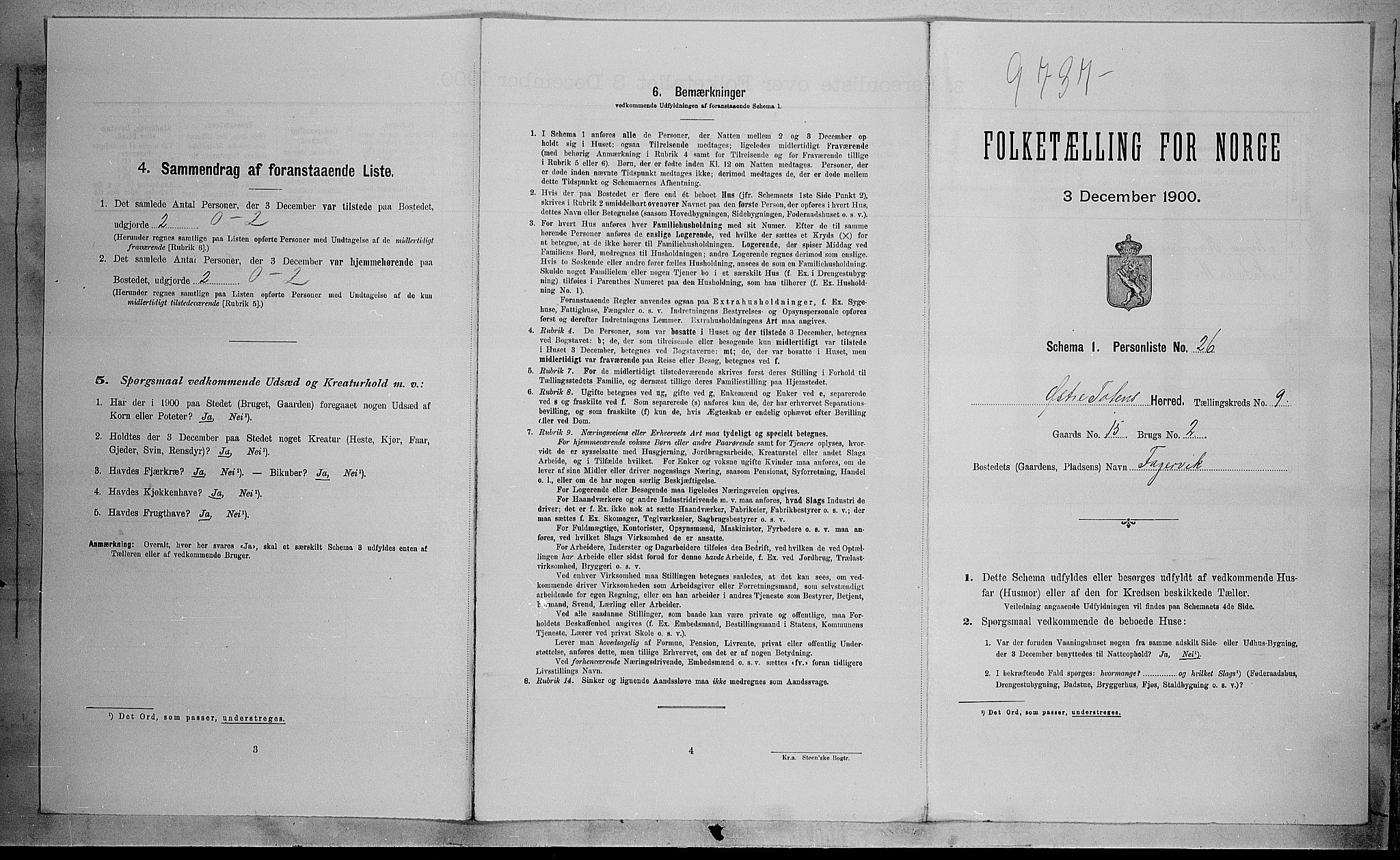 SAH, 1900 census for Østre Toten, 1900, p. 2545