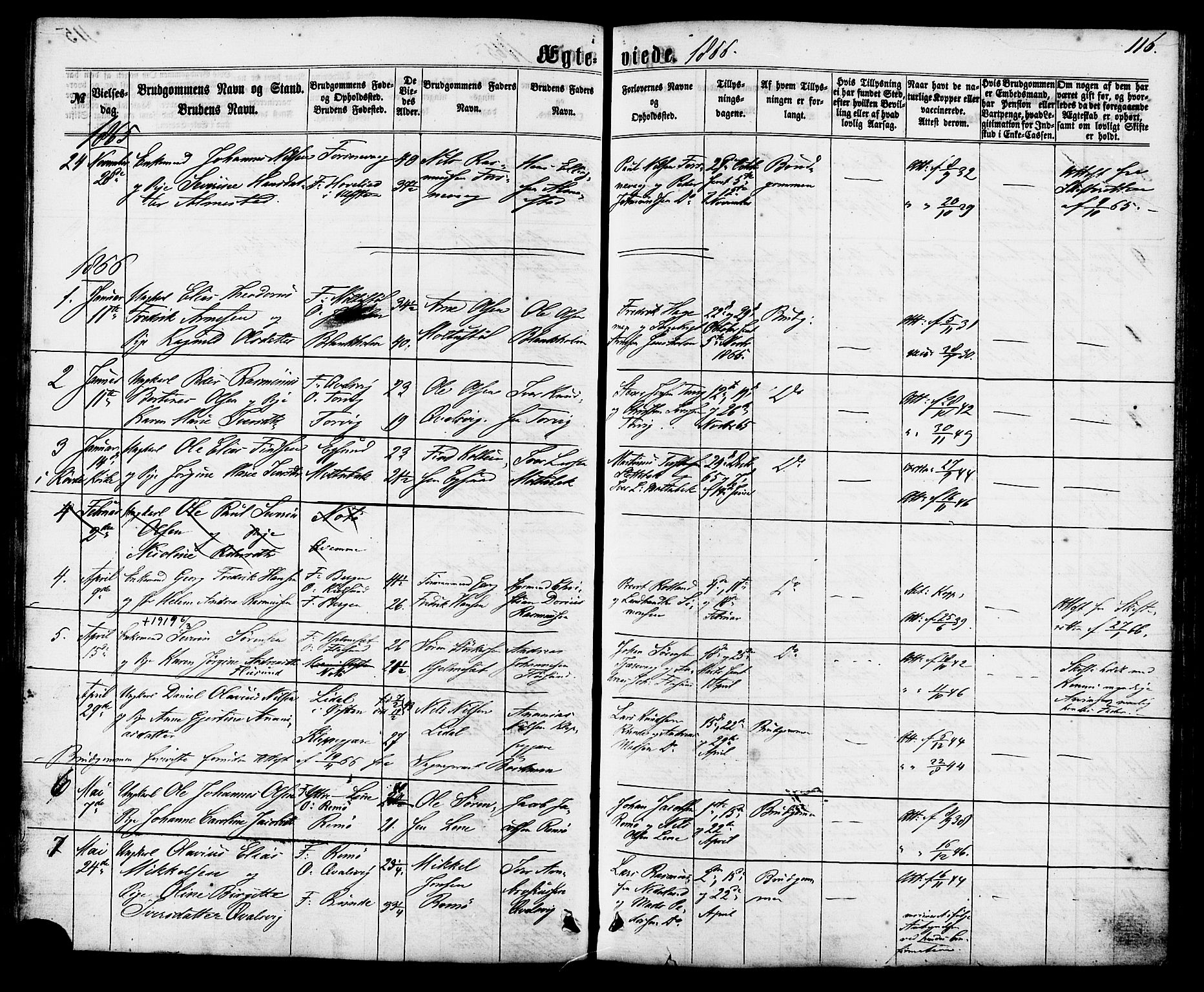 Ministerialprotokoller, klokkerbøker og fødselsregistre - Møre og Romsdal, SAT/A-1454/507/L0071: Parish register (official) no. 507A06, 1863-1878, p. 116