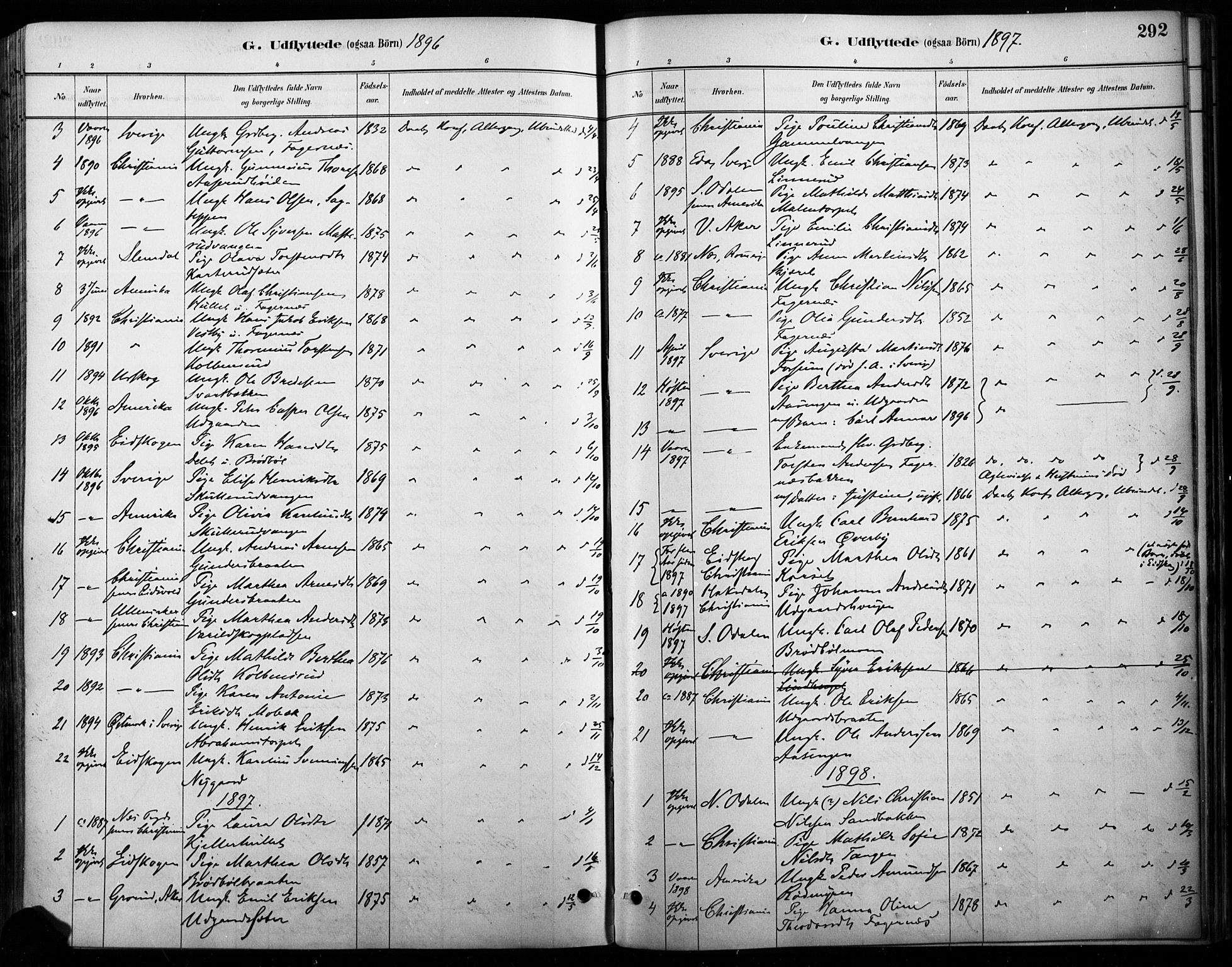 Vinger prestekontor, SAH/PREST-024/H/Ha/Haa/L0015: Parish register (official) no. 15, 1881-1900, p. 292