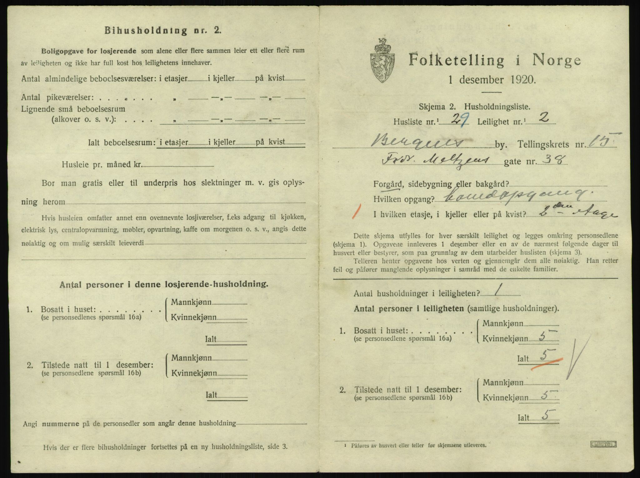 SAB, 1920 census for Bergen, 1920, p. 18972