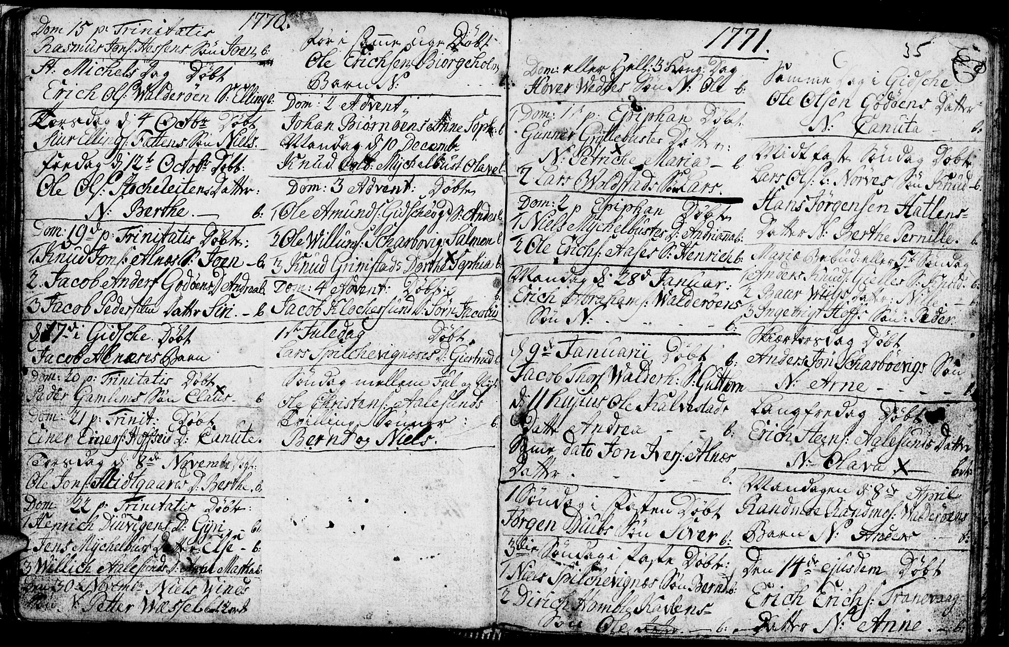 Ministerialprotokoller, klokkerbøker og fødselsregistre - Møre og Romsdal, SAT/A-1454/528/L0420: Parish register (copy) no. 528C01, 1764-1784, p. 35