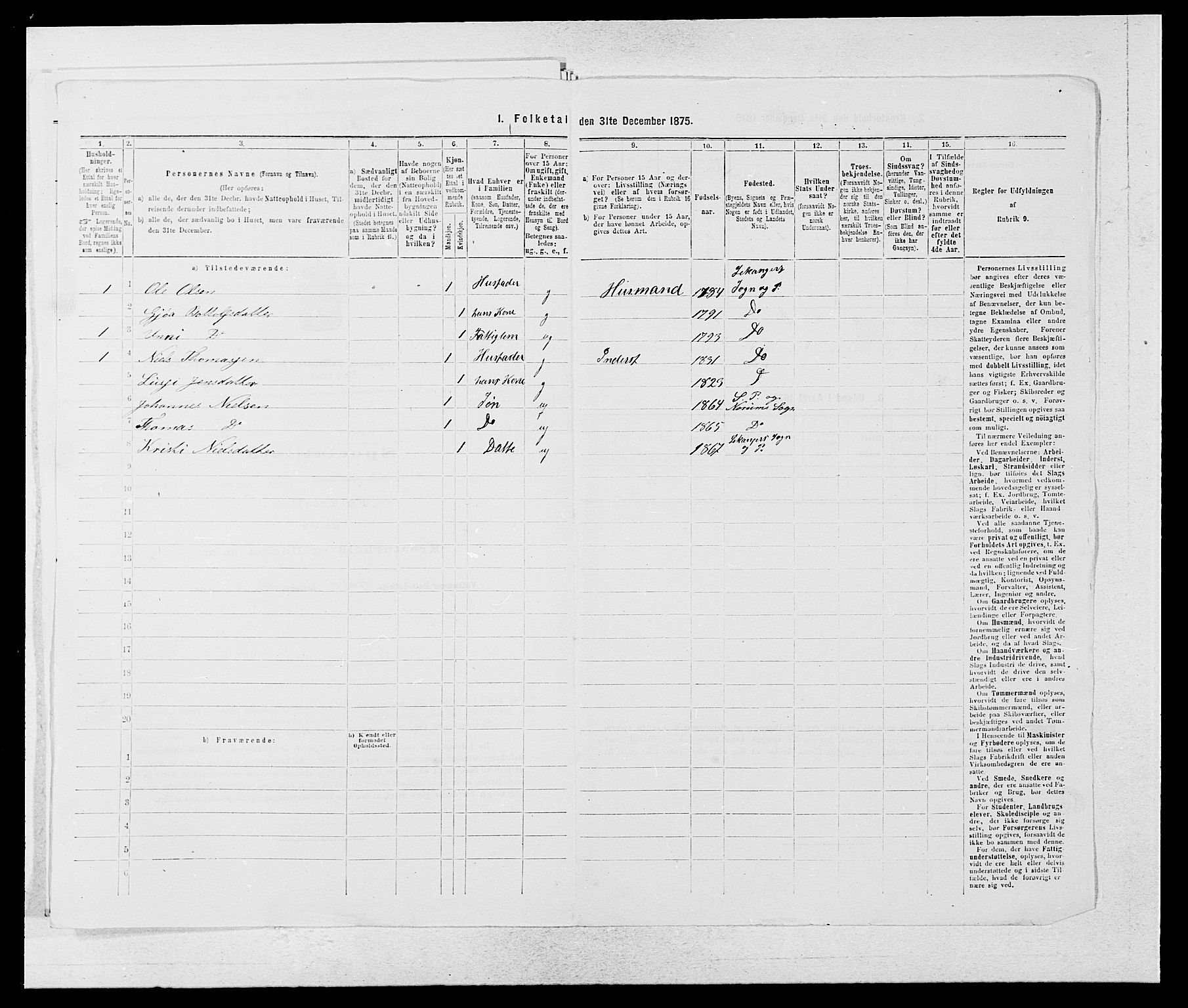 SAB, 1875 census for 1419P Leikanger, 1875, p. 404