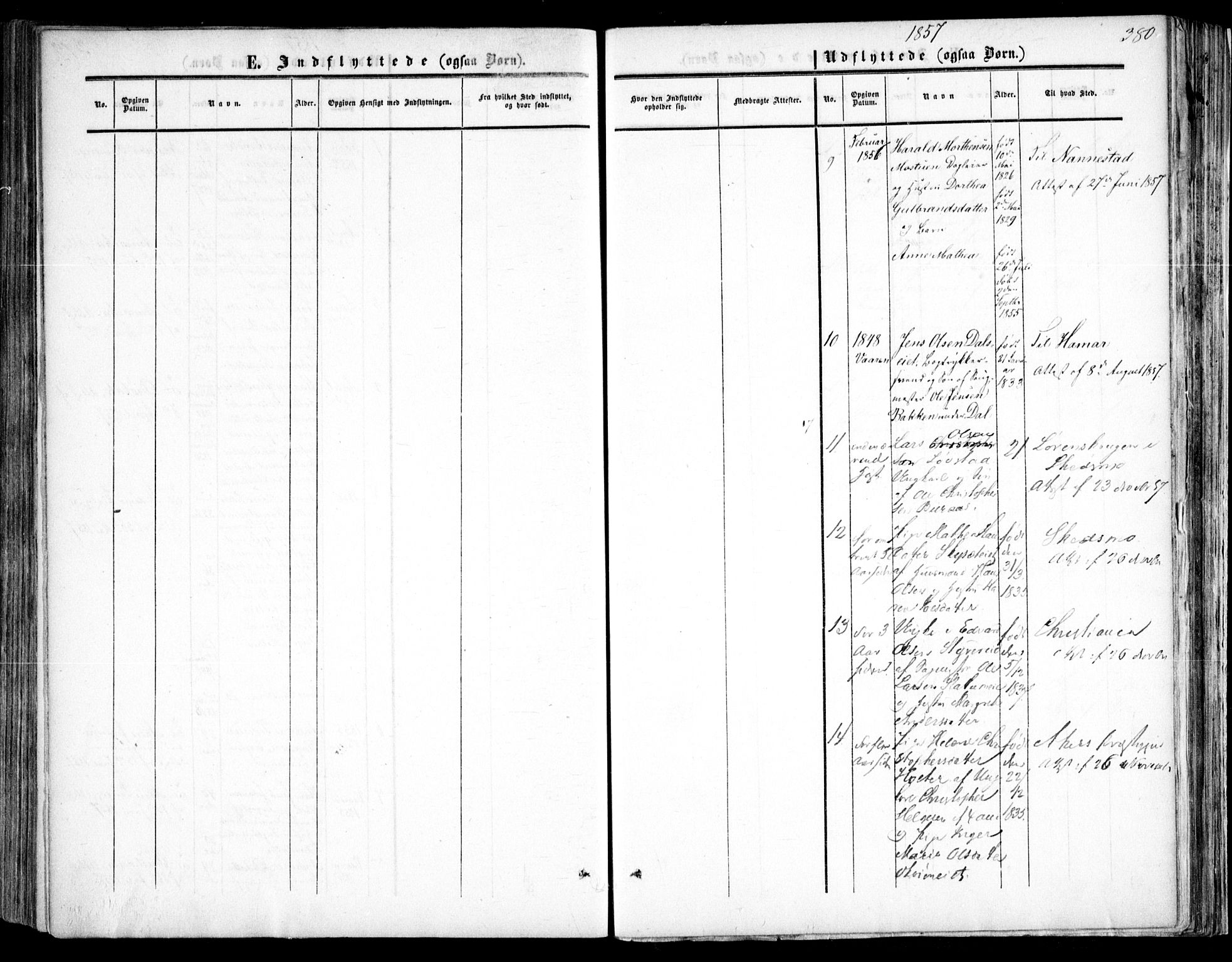 Nittedal prestekontor Kirkebøker, AV/SAO-A-10365a/F/Fa/L0005: Parish register (official) no. I 5, 1850-1862, p. 380