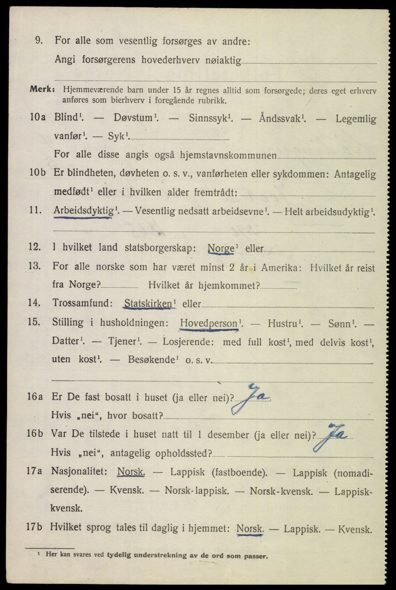 SAT, 1920 census for Lødingen, 1920, p. 2600